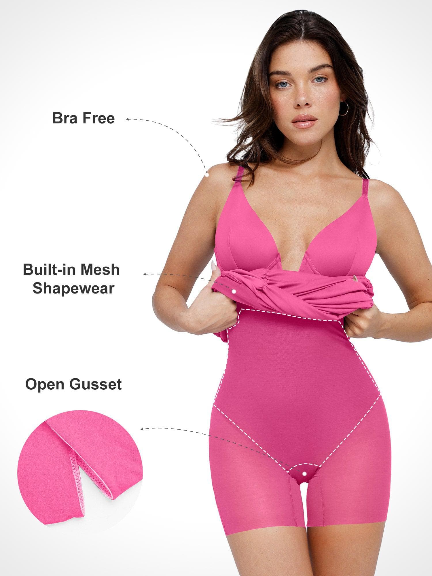 Popilush Bluetag Shapewear Plunging V Ruched Bodycon Mini Dress - Image 13