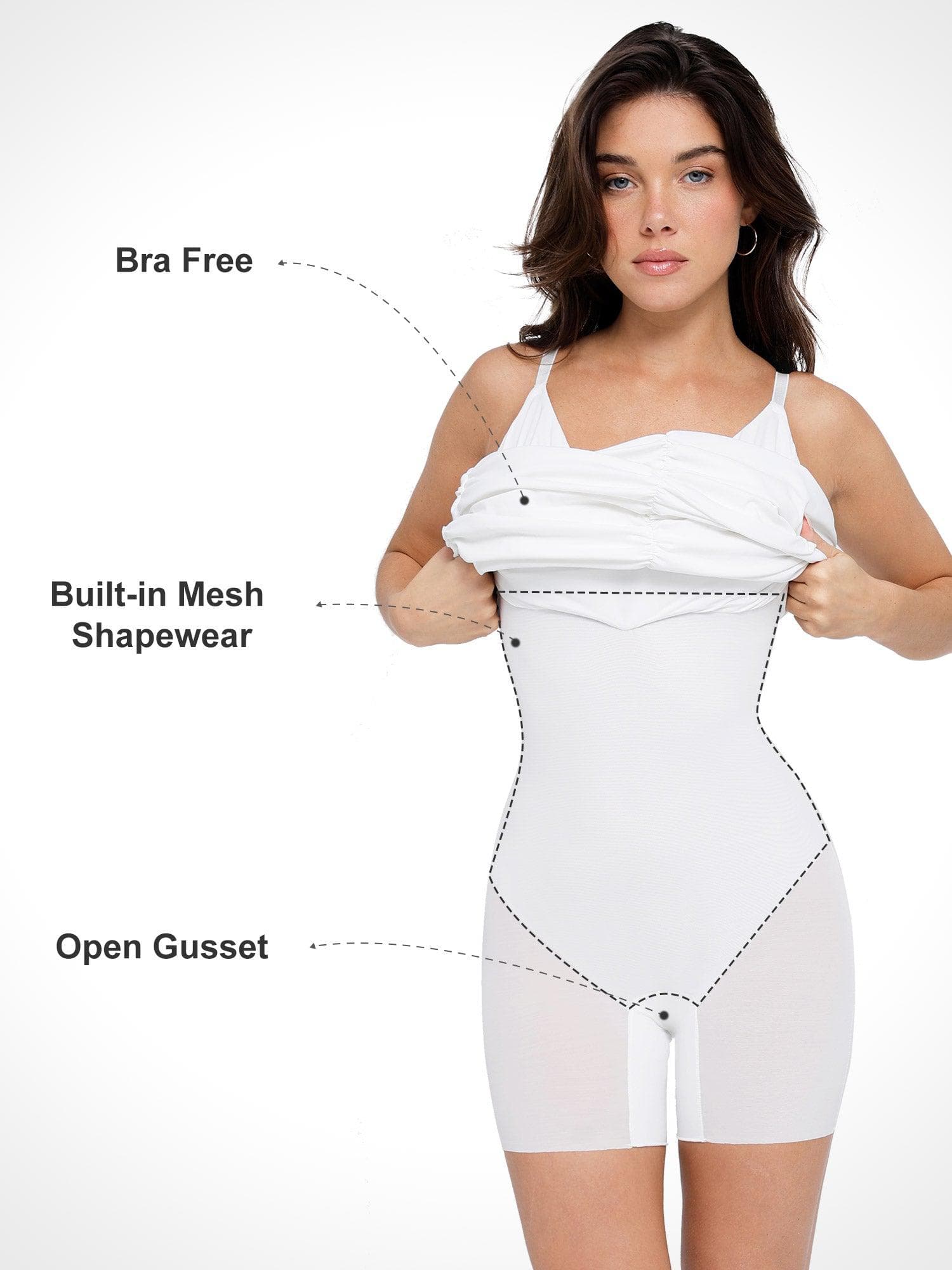 Popilush Bluetag Shapewear Plunging V Ruched Bodycon Mini Dress - Image 19