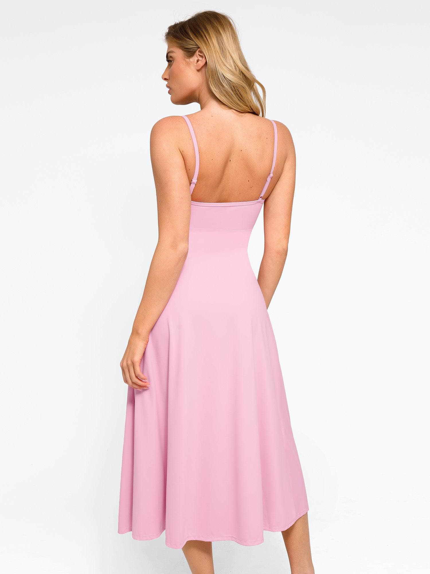 Popilush Shapewear Built-In Sculpting A-Line Midi Slip Dress - Image 7