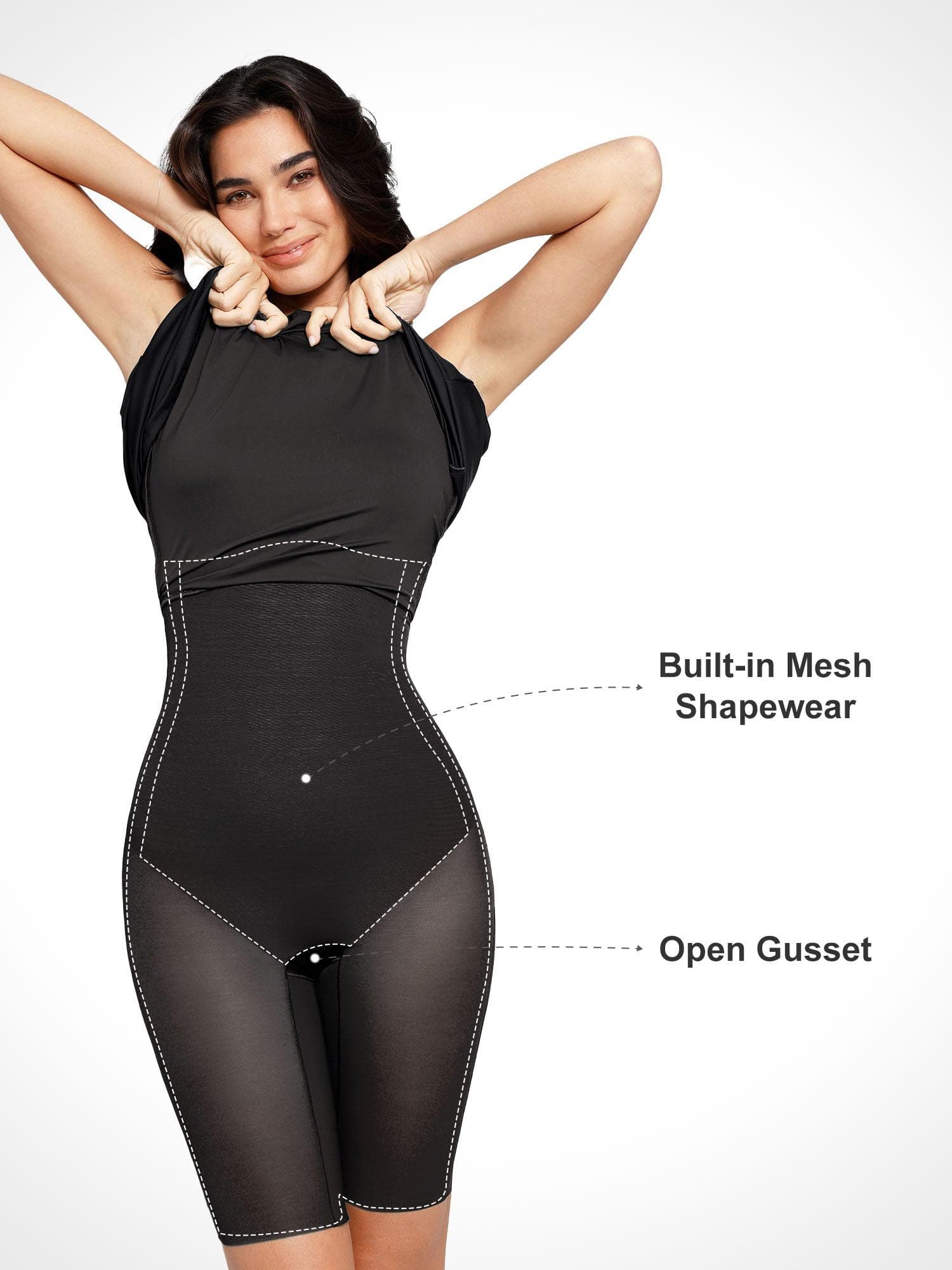 Popilush Shapewear Sculpting Backless Halter A-Line Midi Dress - Image 10