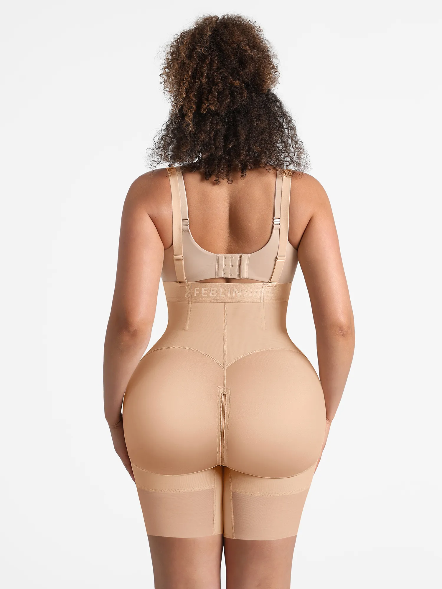 Feelingirl Wide V-neck Belt High-Waist Shaping Shorts - Image 21