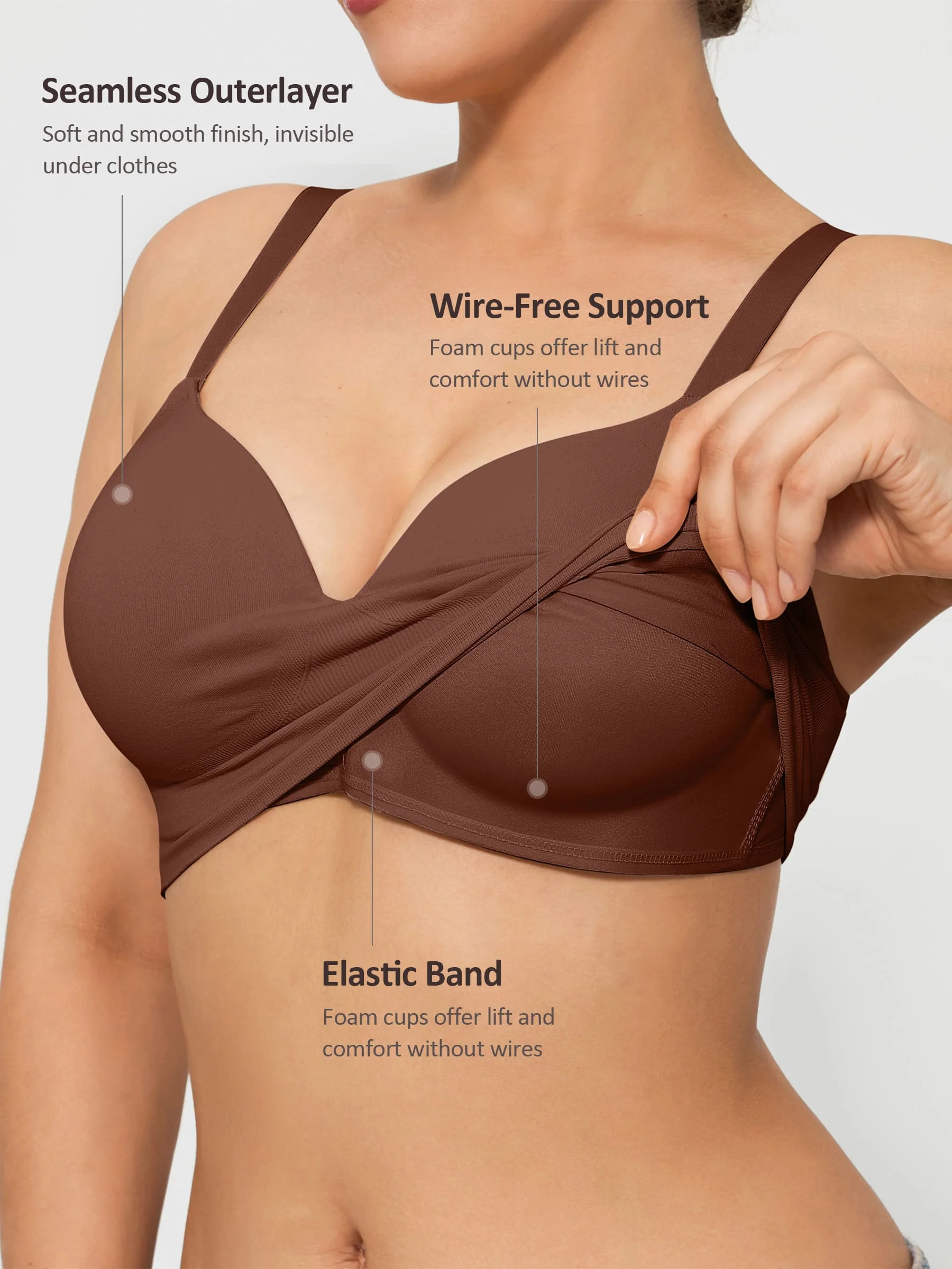 Feelingirl Wireless Push-Up Seamless Comfort Full Coverage Bra Bundle - Image 53