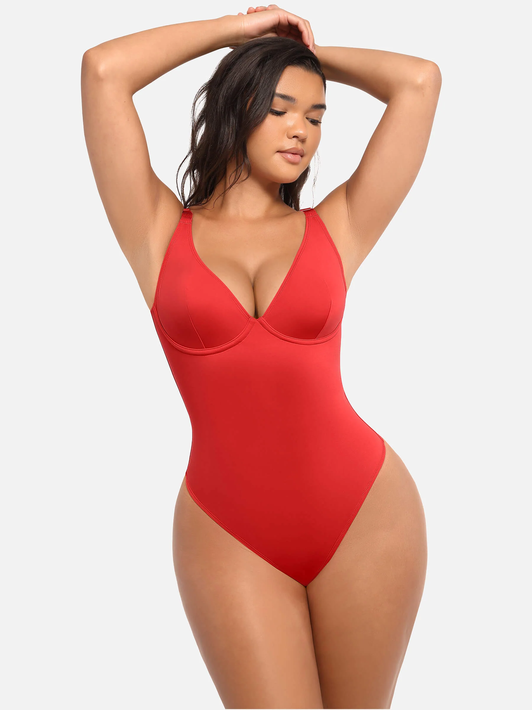 Feelingirl 2-Pack Deep V Neck Tummy Control Shapewear Bodysuit Bundle - Image 21