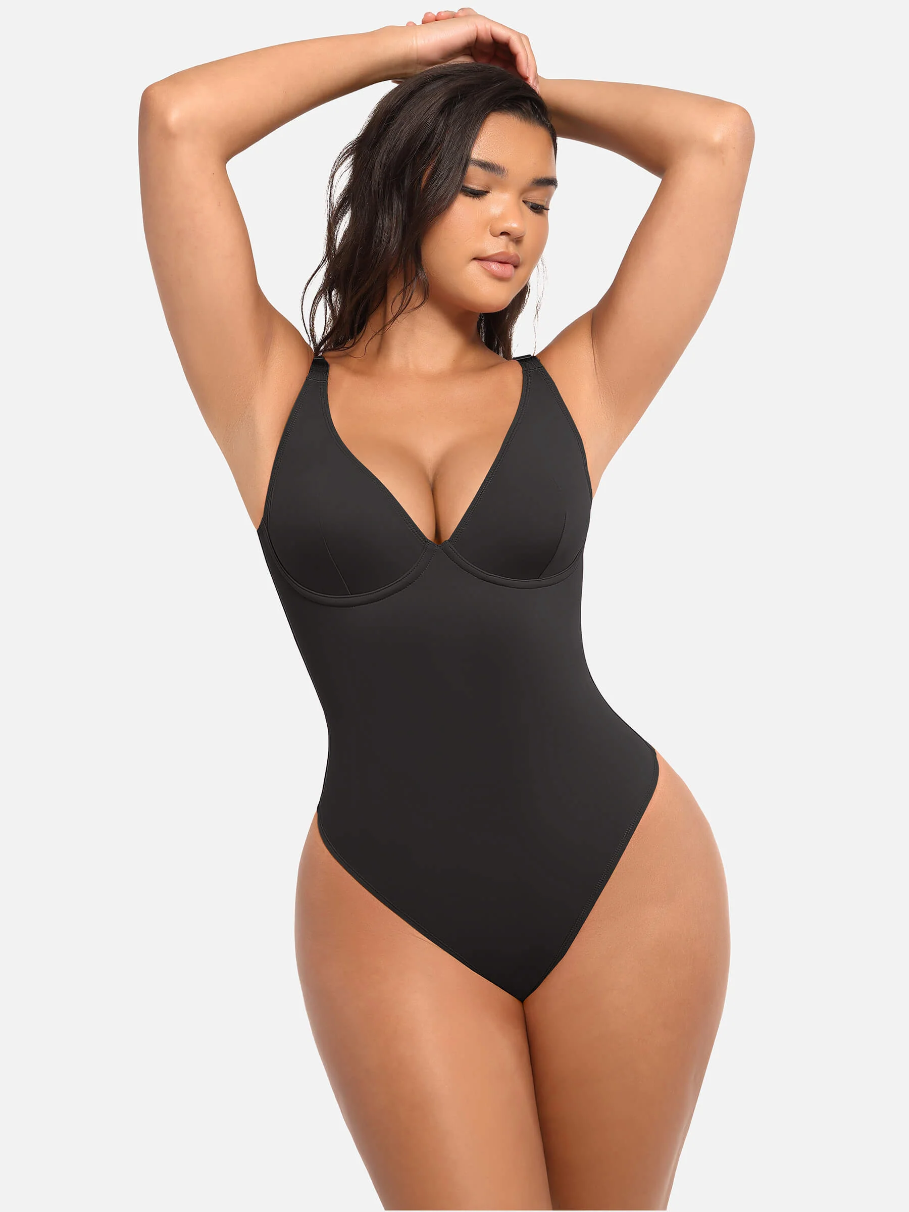 Feelingirl 2-Pack Deep V Neck Tummy Control Shapewear Bodysuit Bundle - Image 24