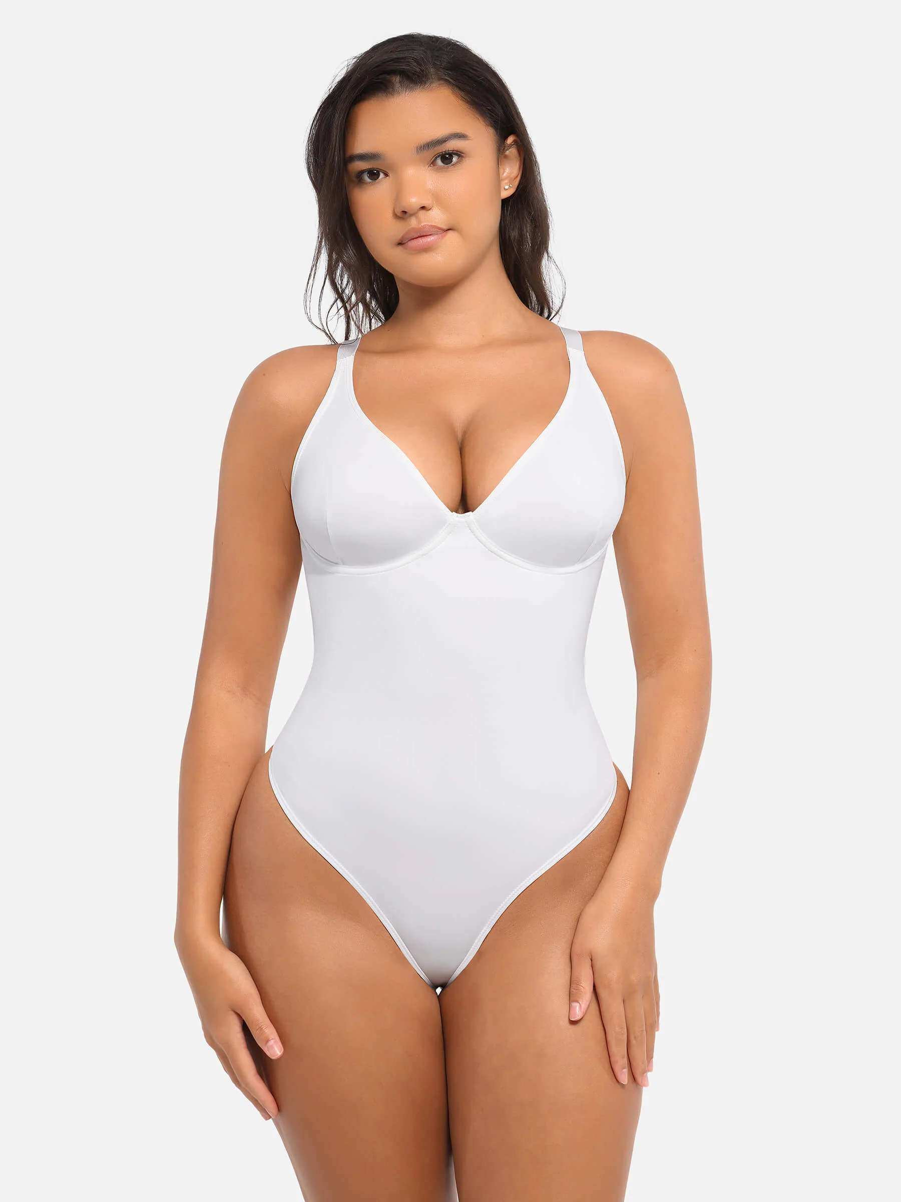 Feelingirl 2-Pack Deep V Neck Tummy Control Shapewear Bodysuit Bundle - Image 8