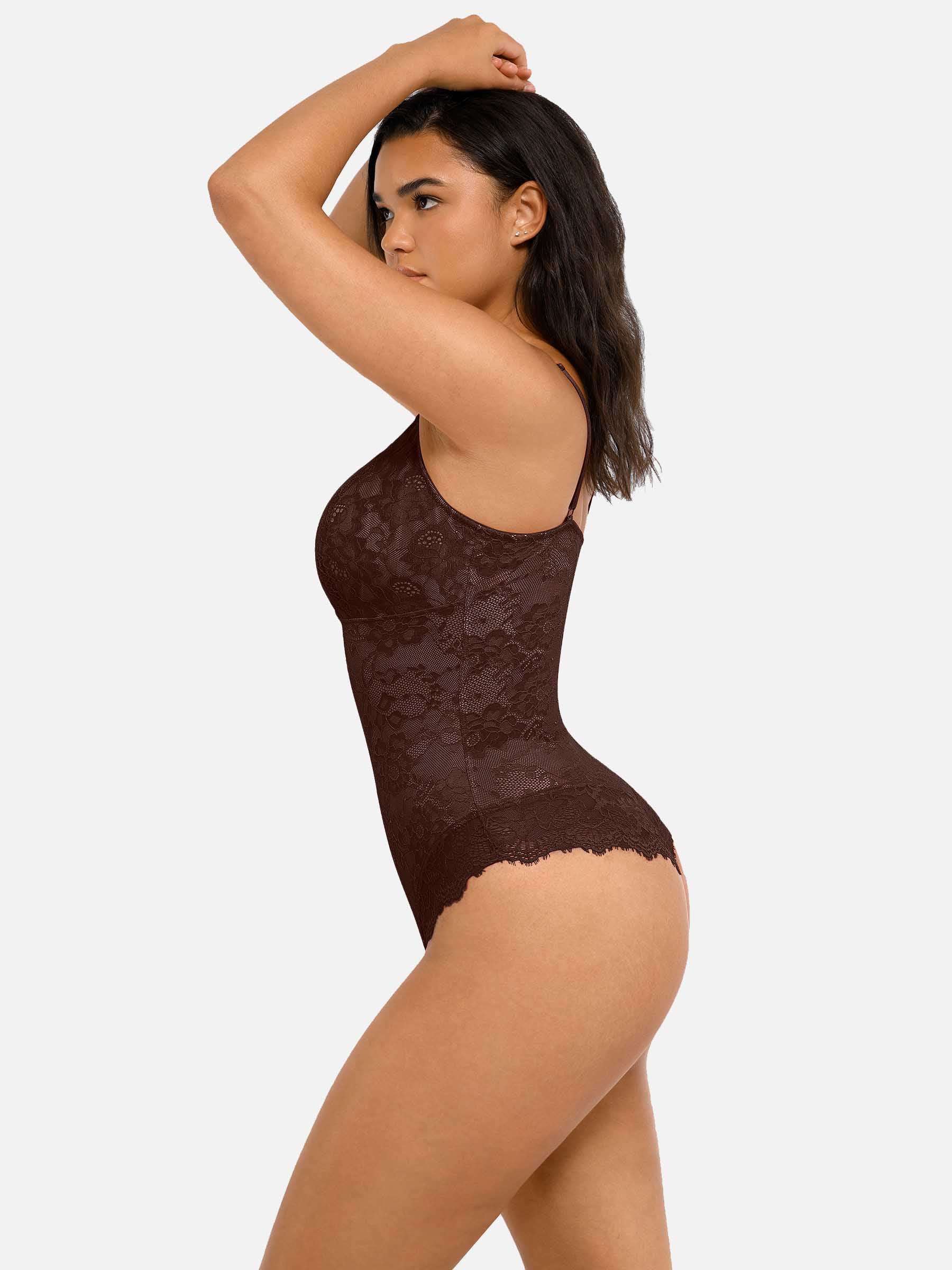 Feelingirl 2-Pack Lace V Neck Full Bodysuit Bundle - Image 13