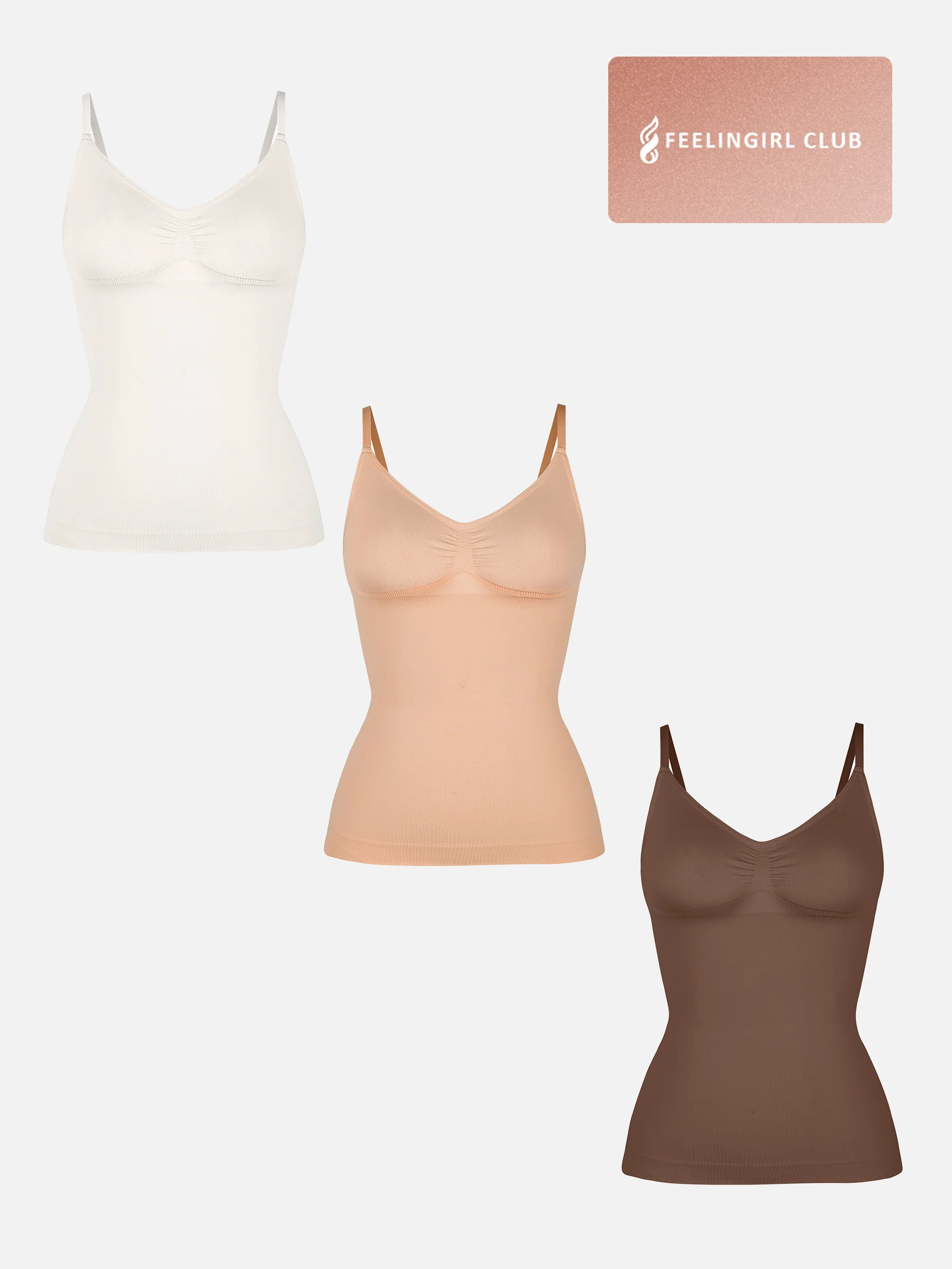 Feelingirl 3-Pack Bust Support and Waist Control Shape Tank Top Bundle - Image 14