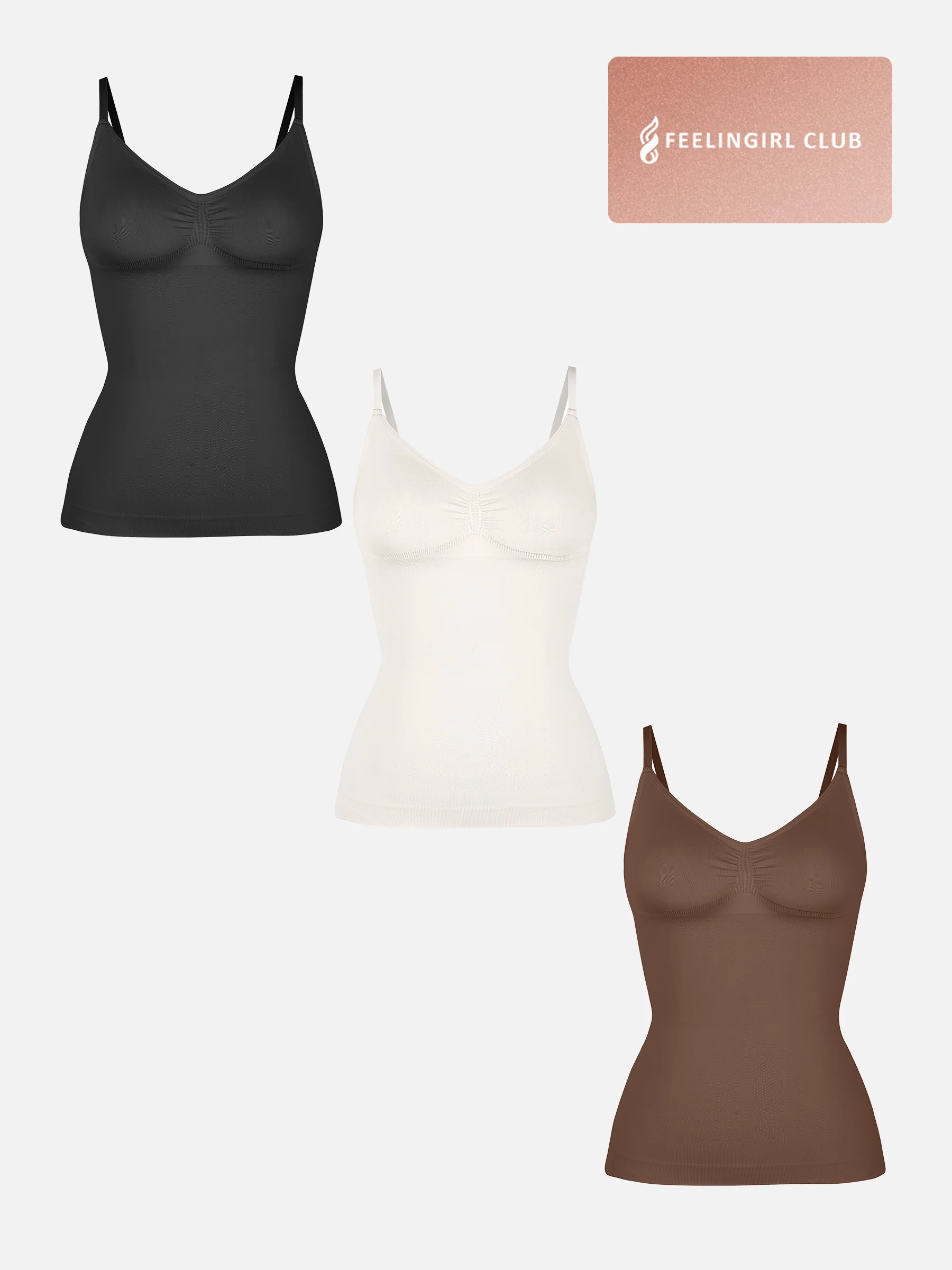 Feelingirl 3-Pack Bust Support and Waist Control Shape Tank Top Bundle - Image 18