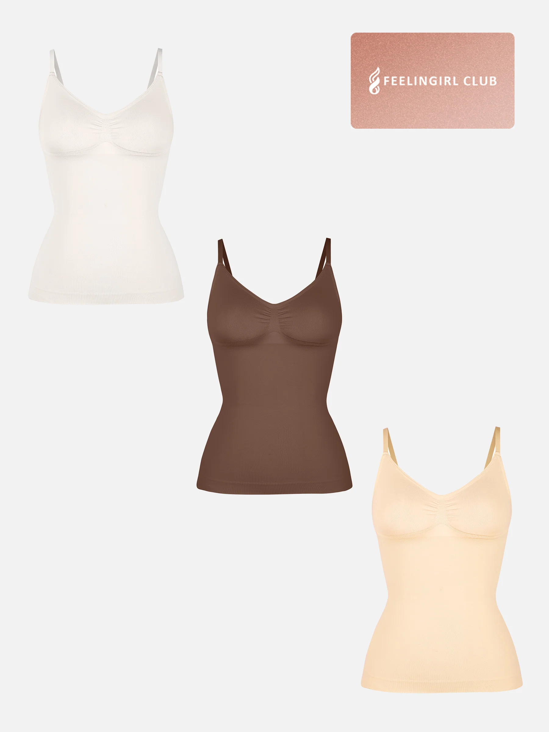 Feelingirl 3-Pack Bust Support and Waist Control Shape Tank Top Bundle - Image 30