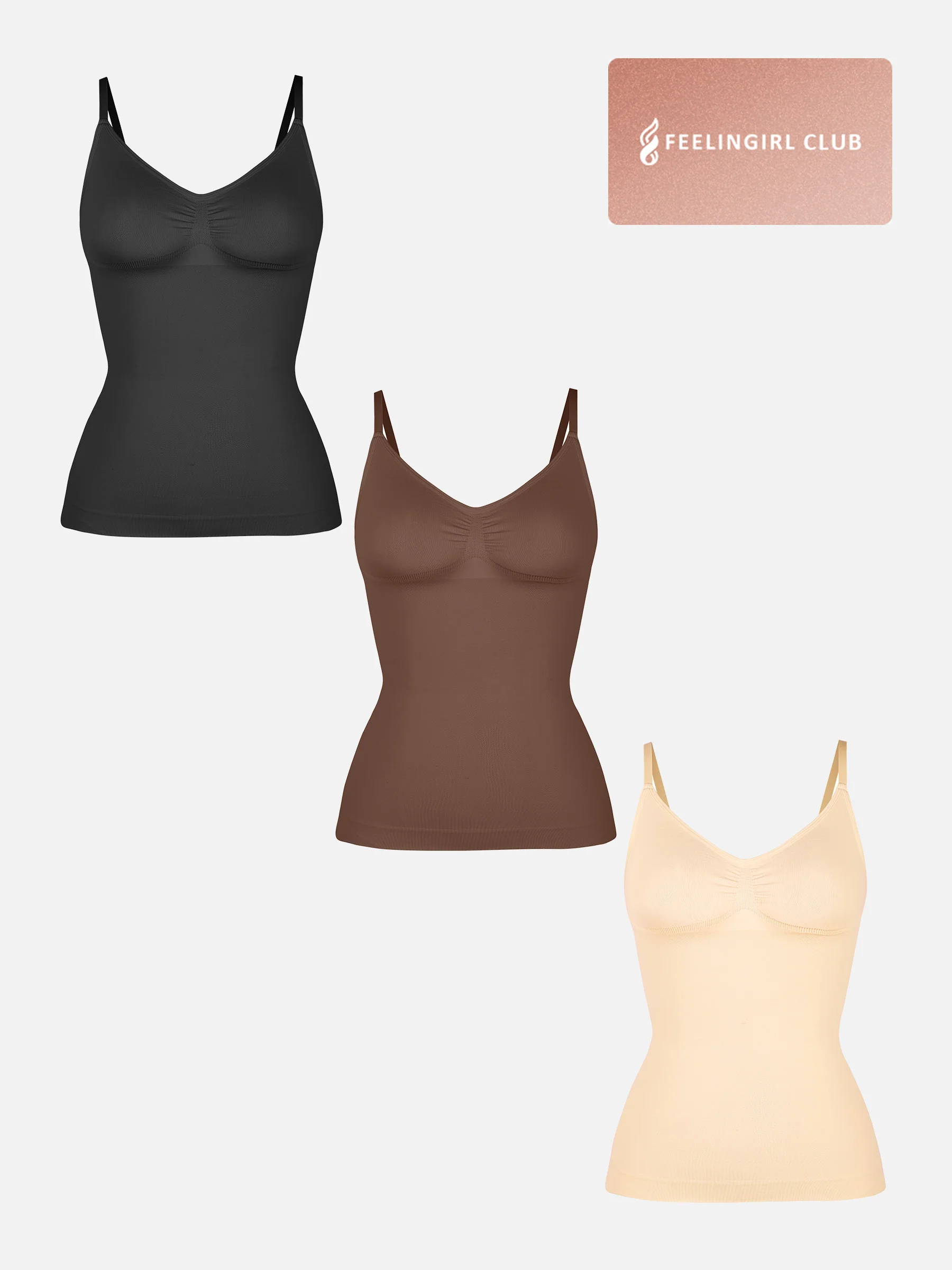 Feelingirl 3-Pack Bust Support and Waist Control Shape Tank Top Bundle - Image 6