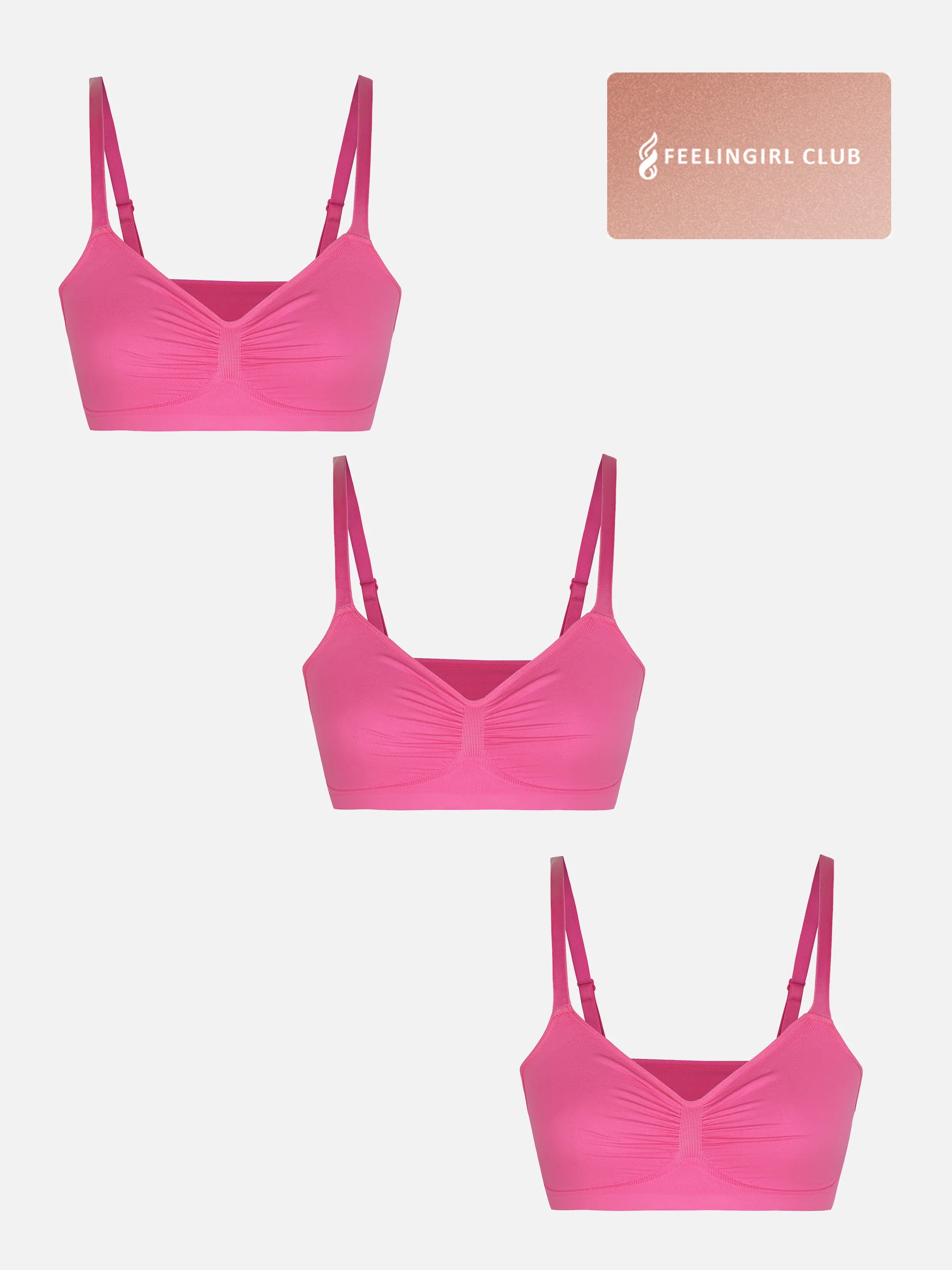 Feelingirl 3-Pack Seamless Smooth Wireless Bra Bundle - Image 23