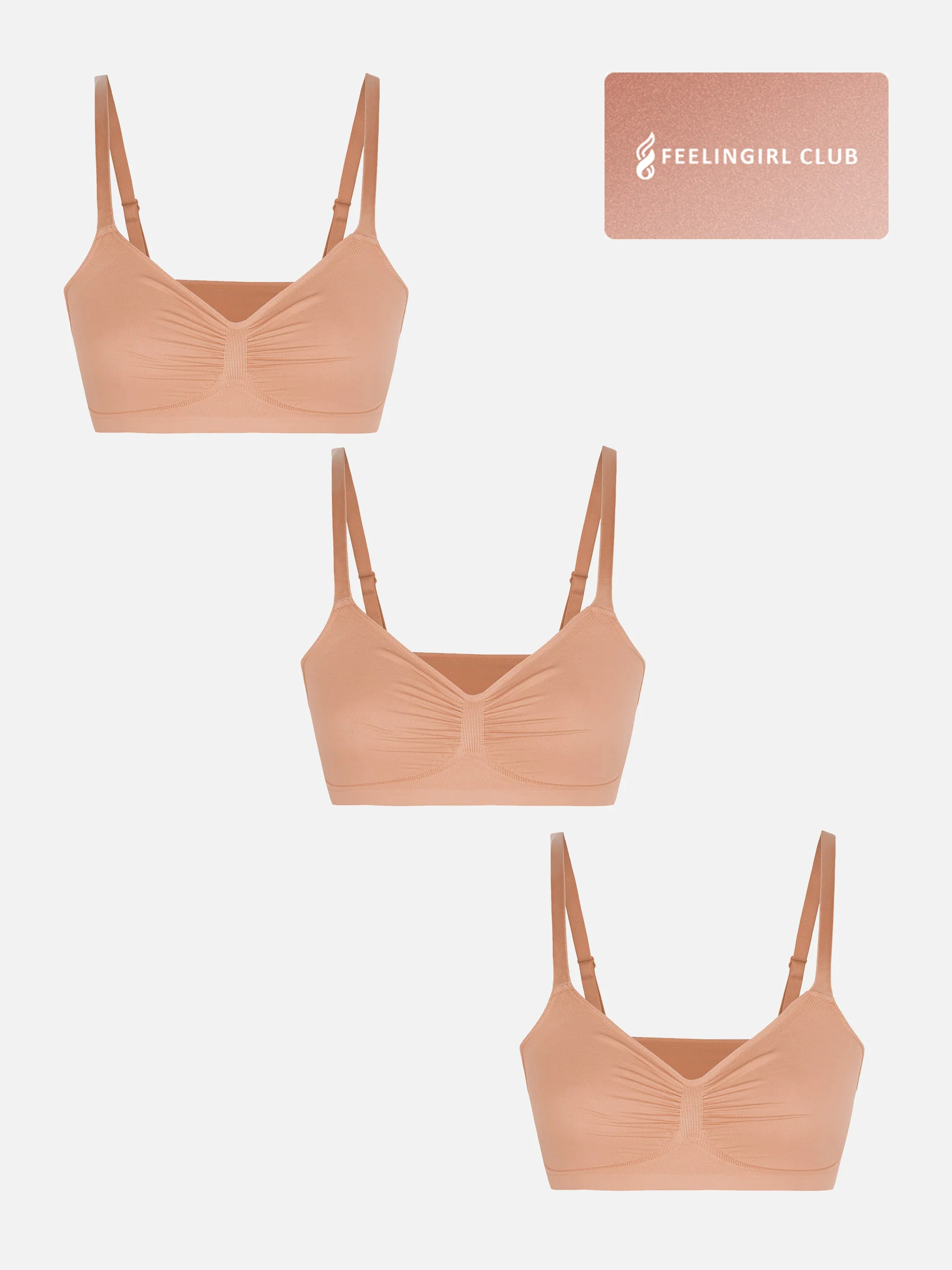 Feelingirl 3-Pack Seamless Smooth Wireless Bra Bundle - Image 33