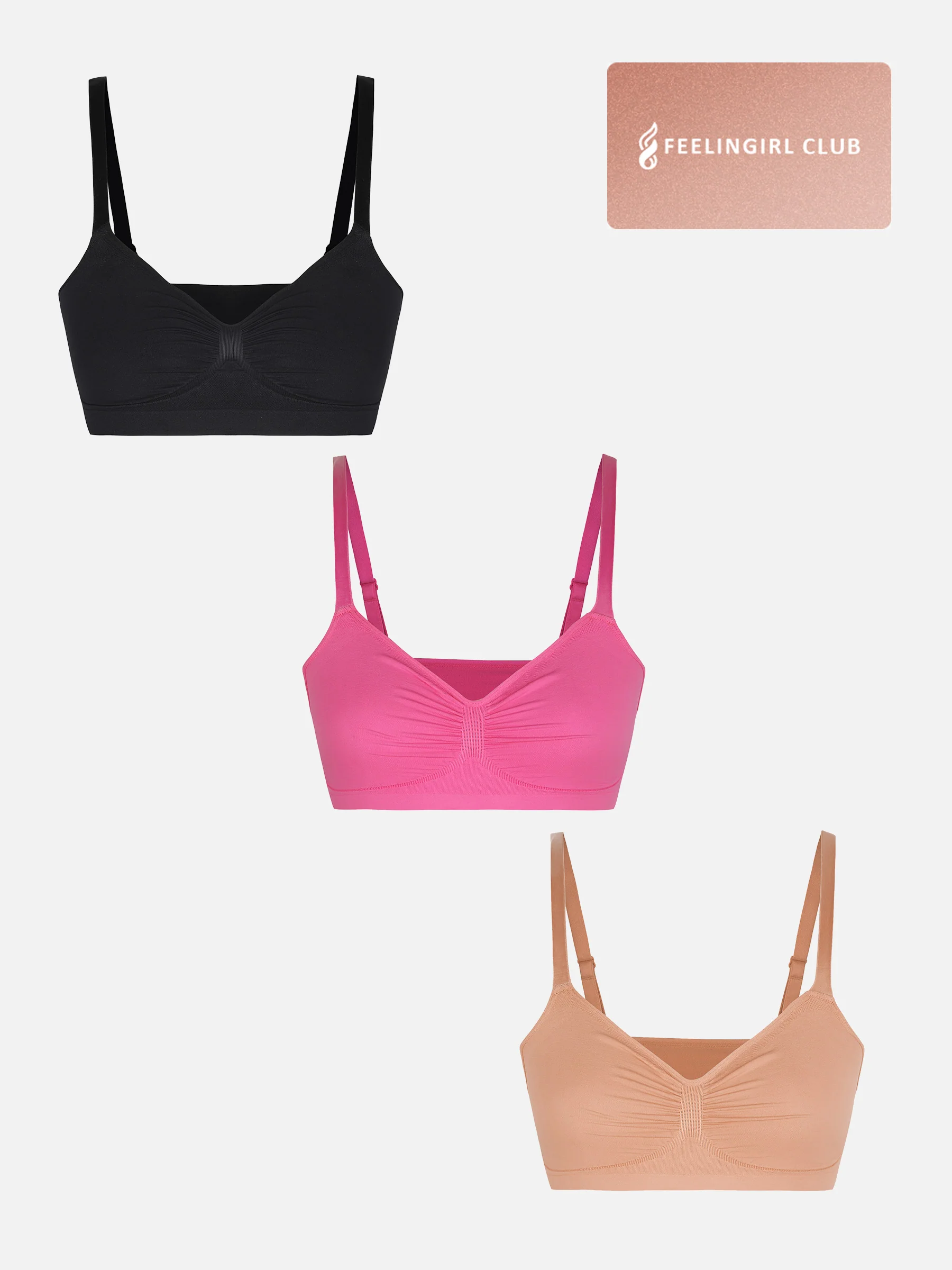 Feelingirl 3-Pack Seamless Smooth Wireless Bra Bundle - Image 54