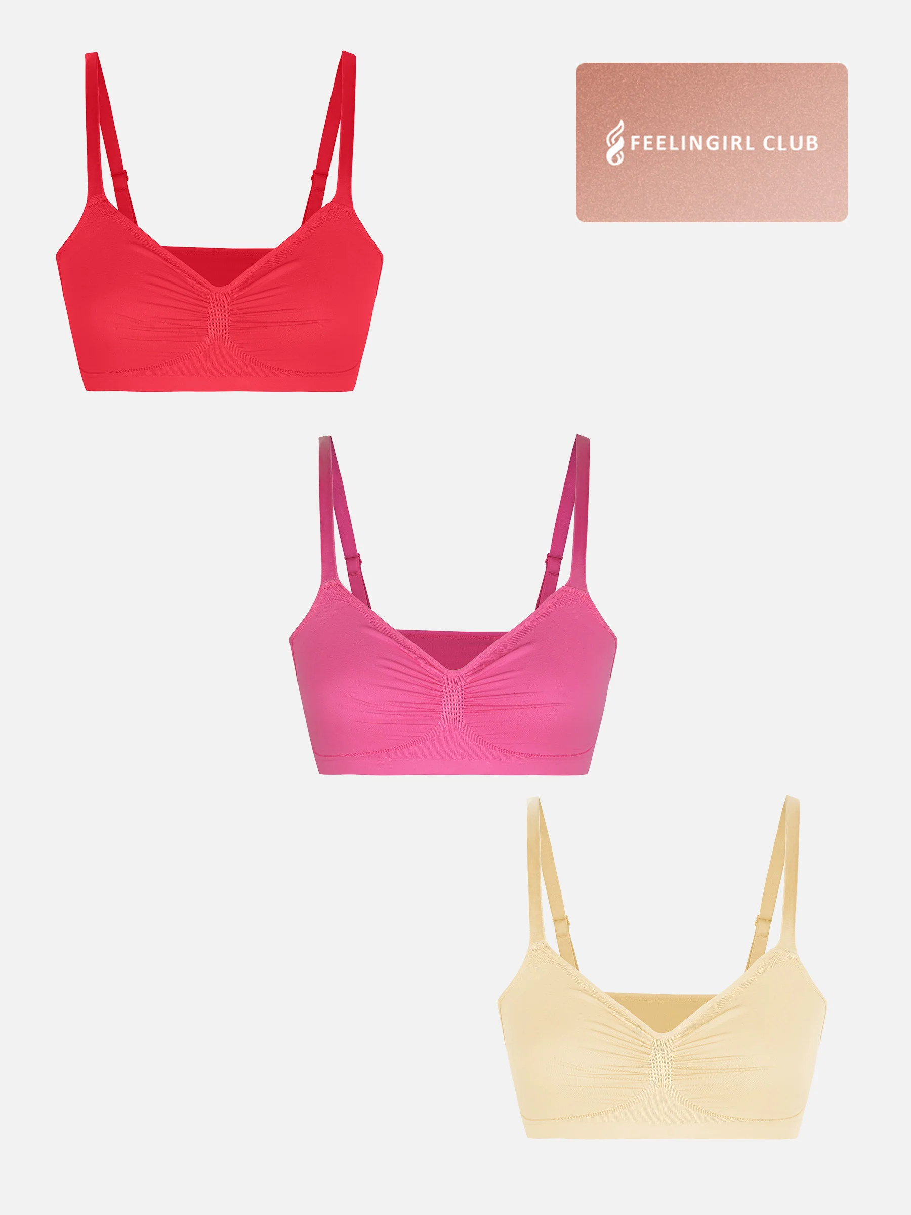 Feelingirl 3-Pack Seamless Smooth Wireless Bra Bundle - Image 74