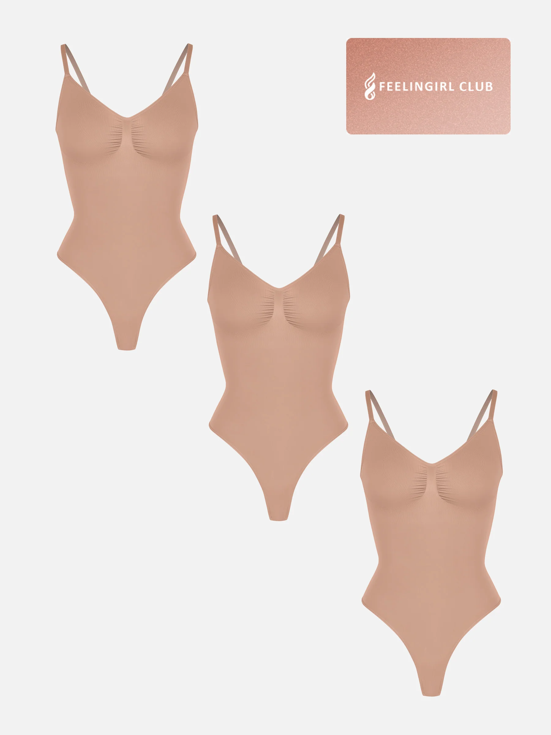 Feelingirl 3-Pack Tummy Control Seamless Bodysuit Bundle - Image 27