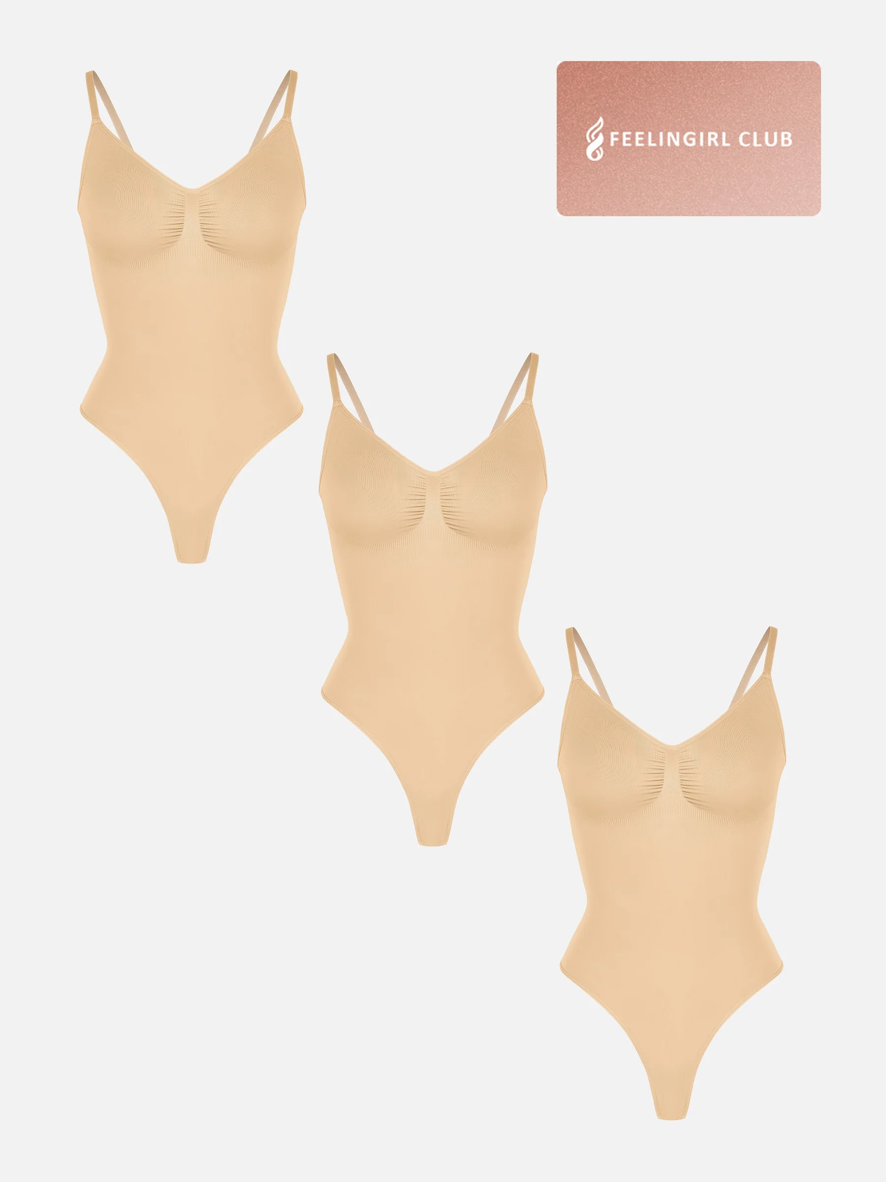 Feelingirl 3-Pack Tummy Control Seamless Bodysuit Bundle - Image 33