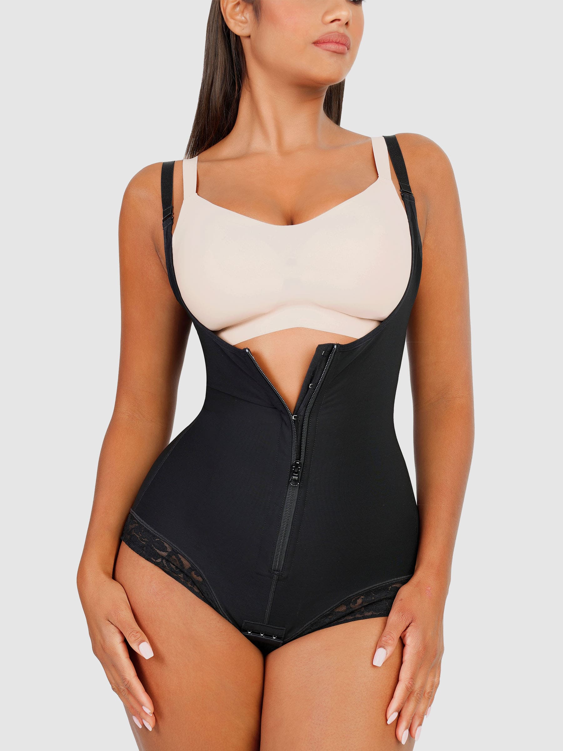 Feelingirl Adjustable U-Plunge Front Zipper Shapewear - Image 4