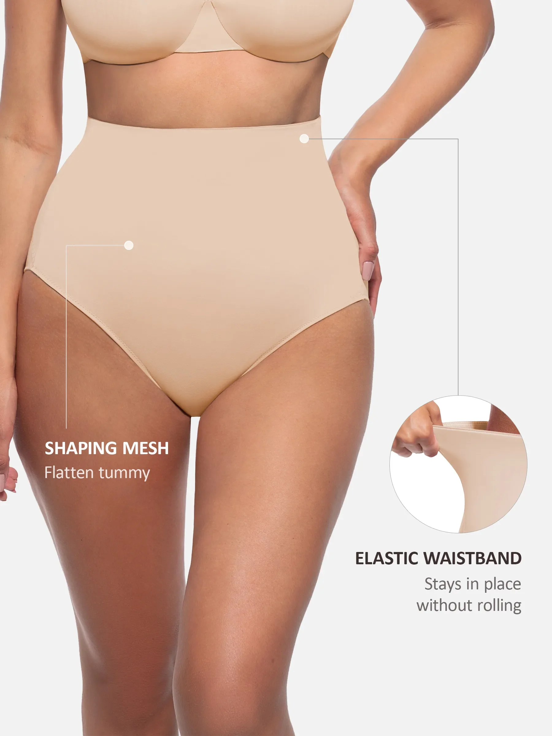 Feelingirl Built-in Elastic Mid-Waist Shaping Panties - Image 3