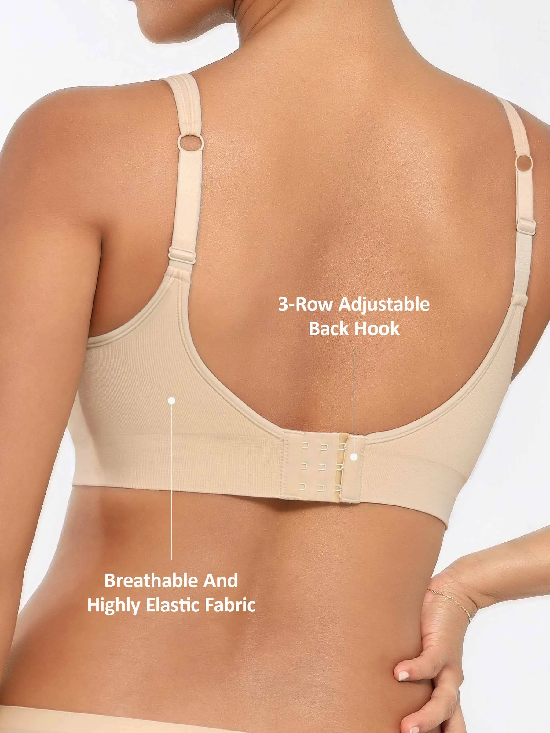 Feelingirl Built-in Soft Cups Full Coverage Wireless Bra - Image 3