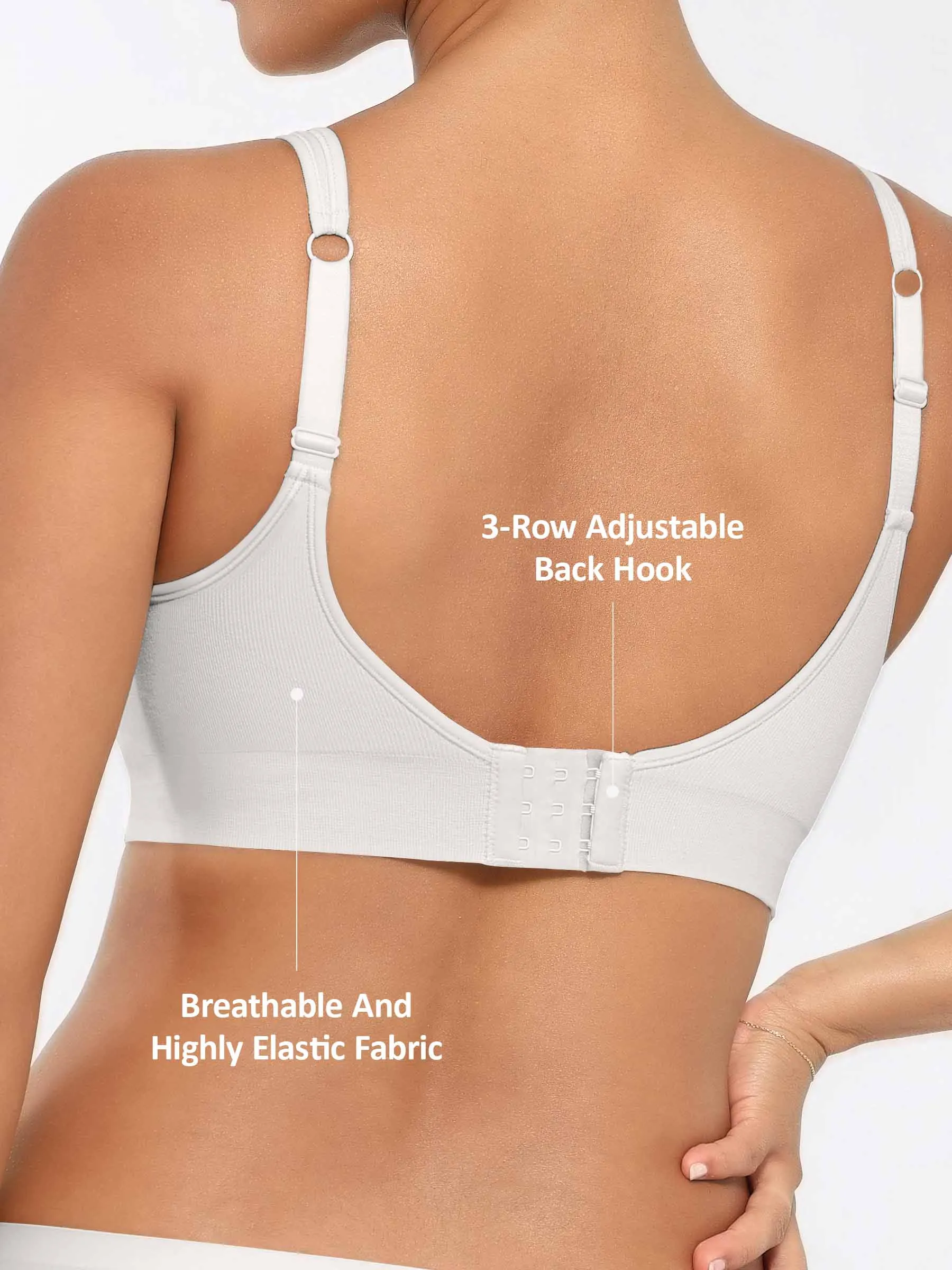 Feelingirl Built-in Soft Cups Full Coverage Wireless Bra - Image 30