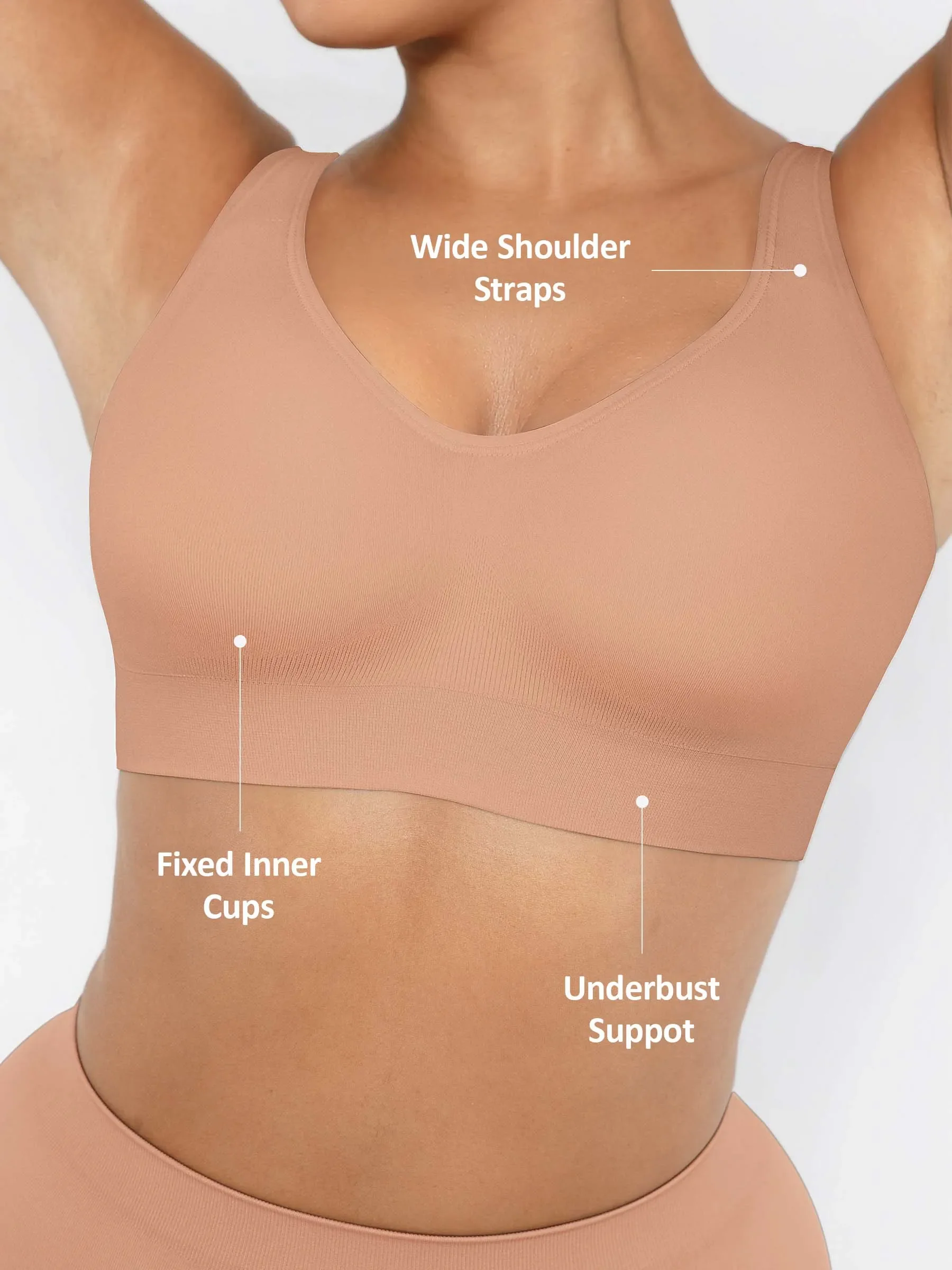 Feelingirl Built-in Soft Cups Full Coverage Wireless Bra - Image 47