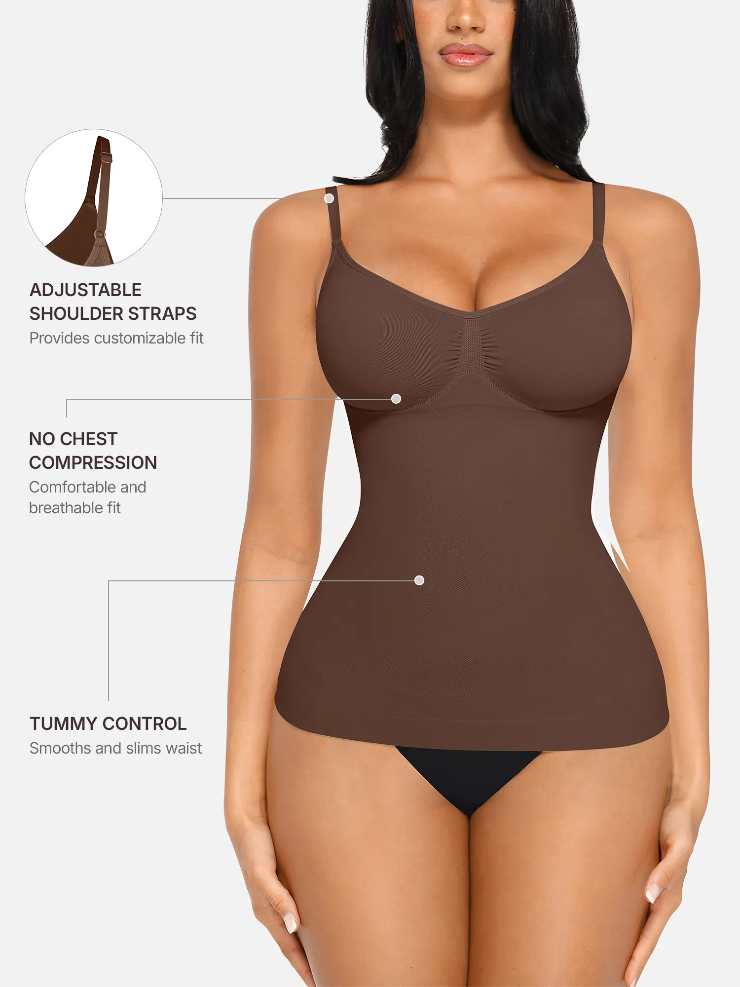 Feelingirl Bust Support Waist and Abdomen Control Shape Tank Top Vest - Image 15