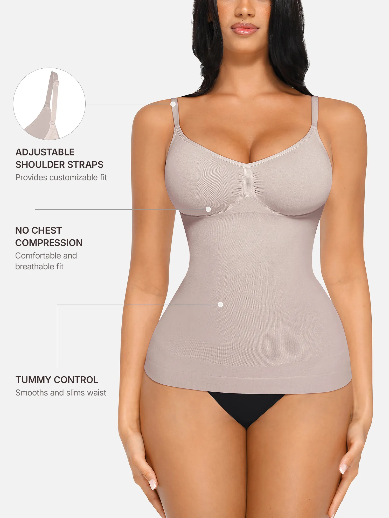 Feelingirl Bust Support Waist and Abdomen Control Shape Tank Top Vest - Image 44