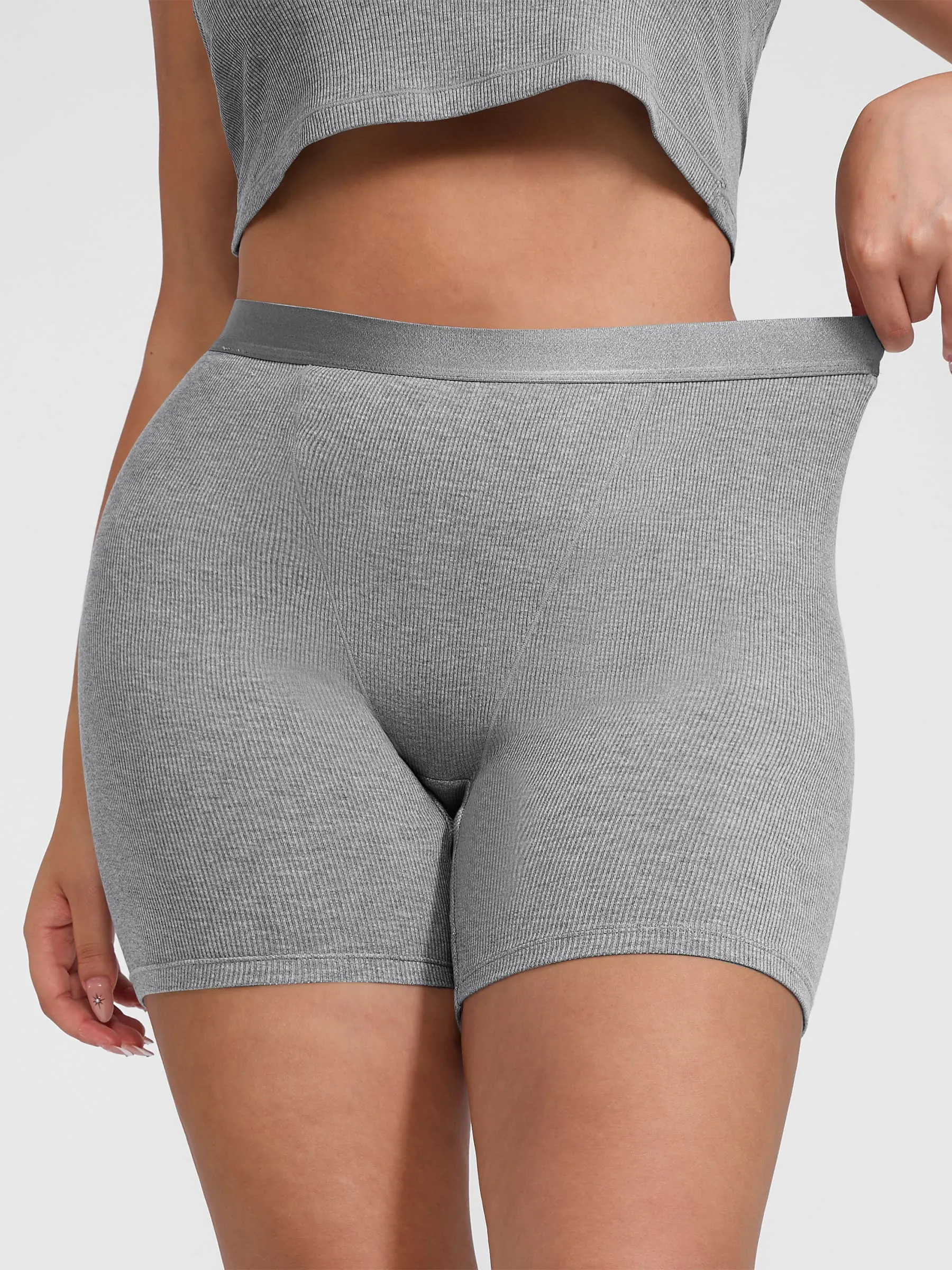 Feelingirl Comfortable Stretchy Mid-Waist Boxer Shorts - Image 19