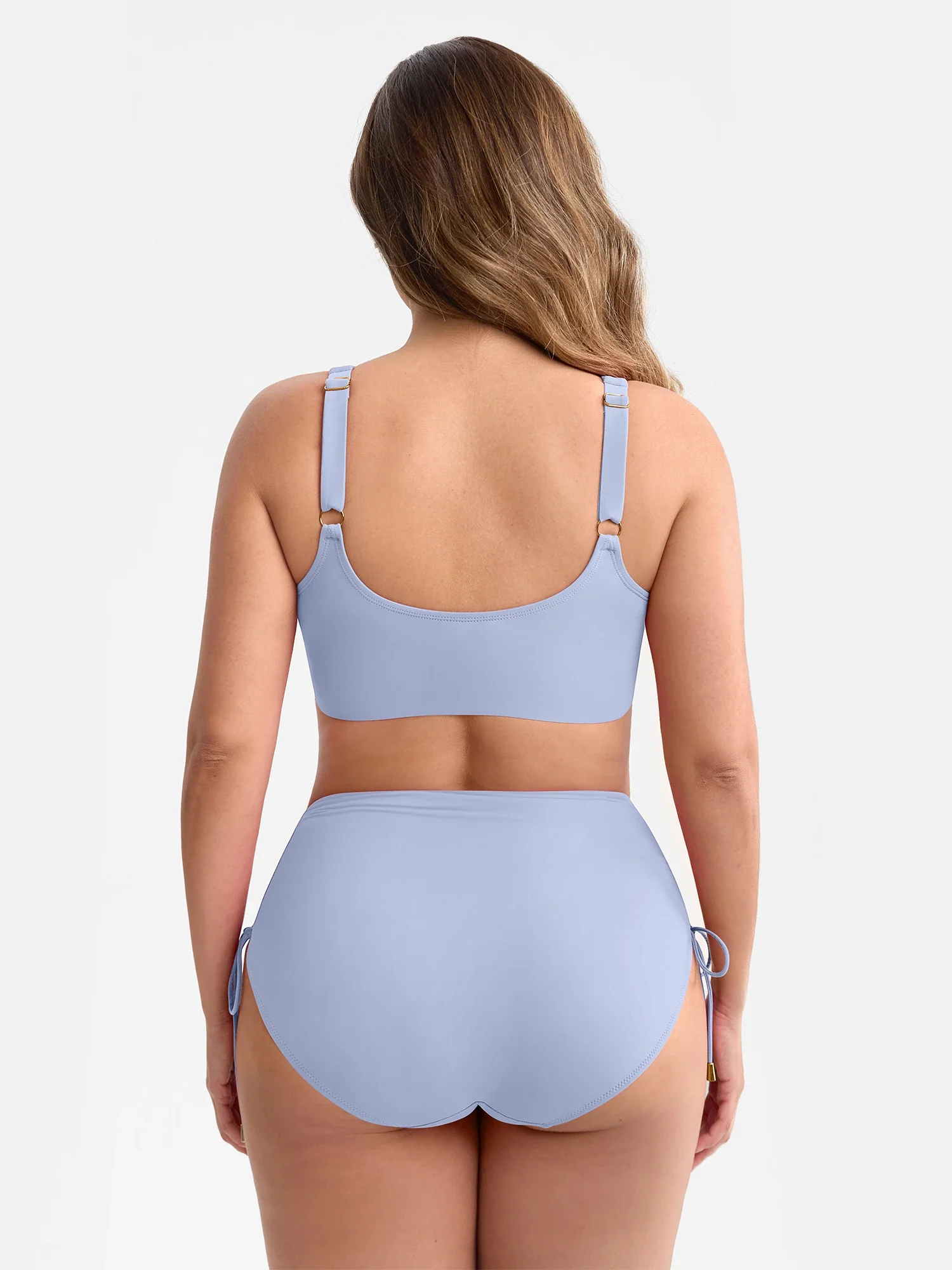 Feelingirl Deep V Metal Ring Drawstring Removable Pads Swimsuit - Image 26