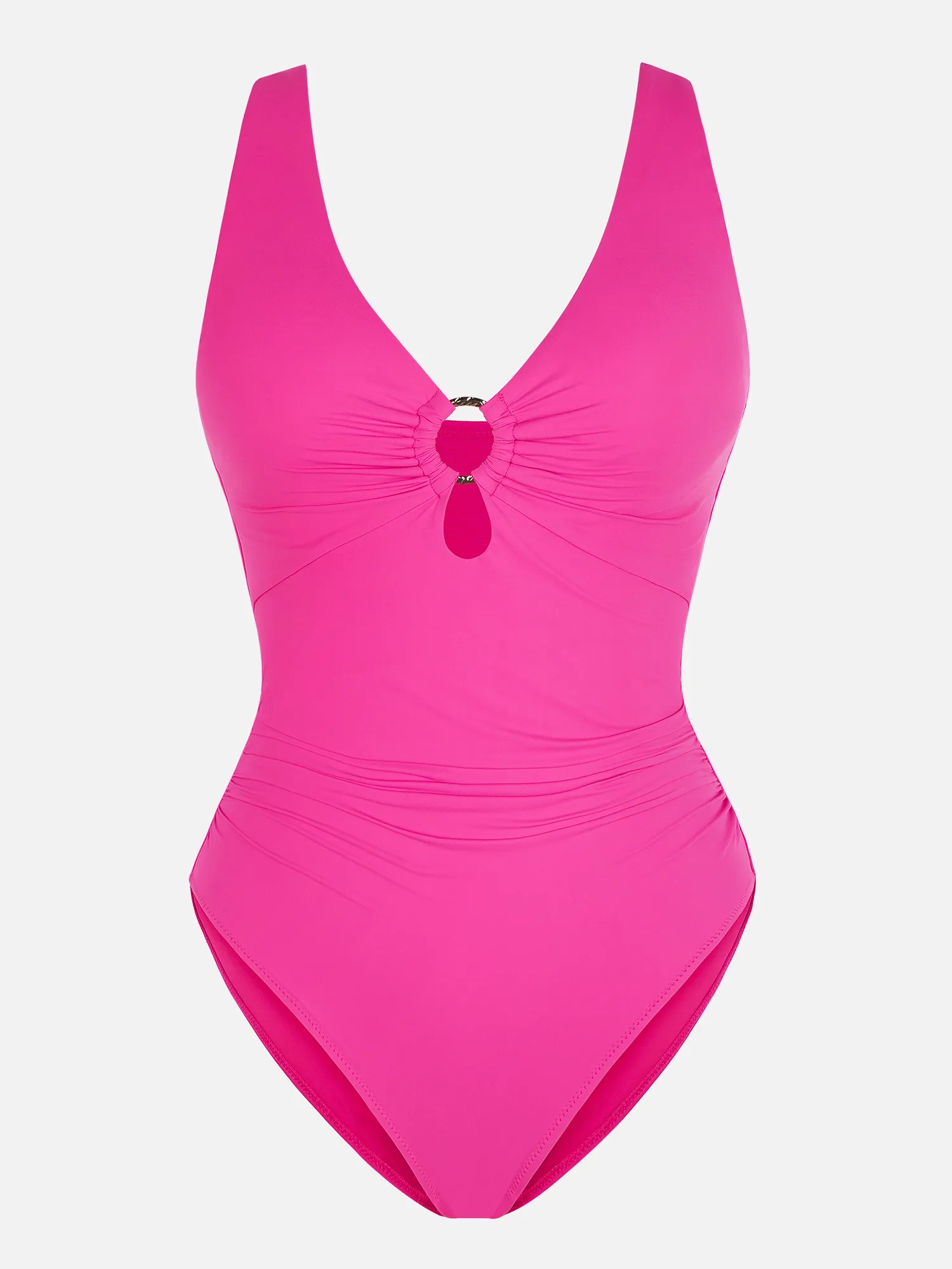 Feelingirl Deep V Metal Ring Ruched Sculpting Swimsuit - Image 53