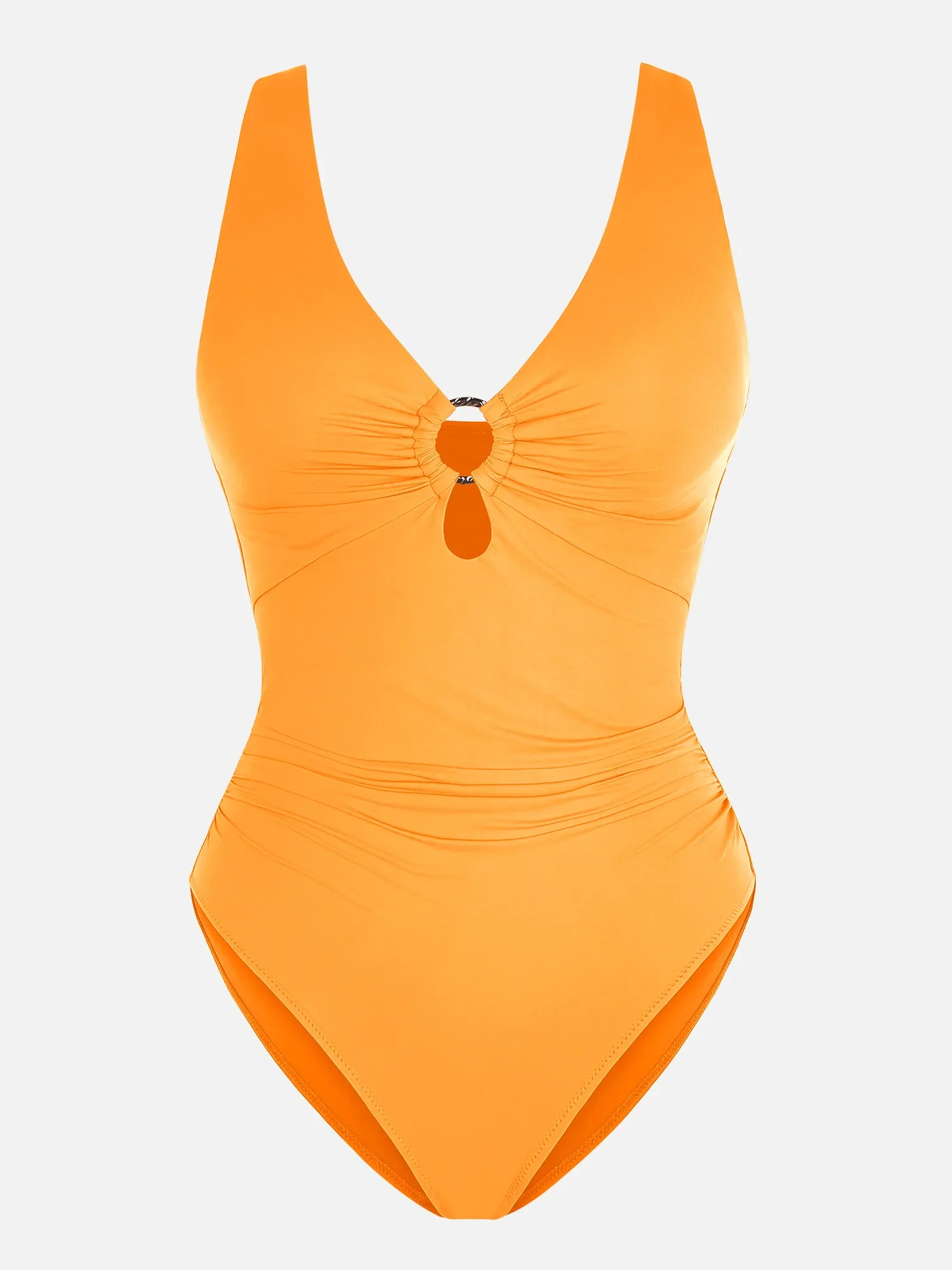 Feelingirl Deep V Metal Ring Ruched Sculpting Swimsuit - Image 9
