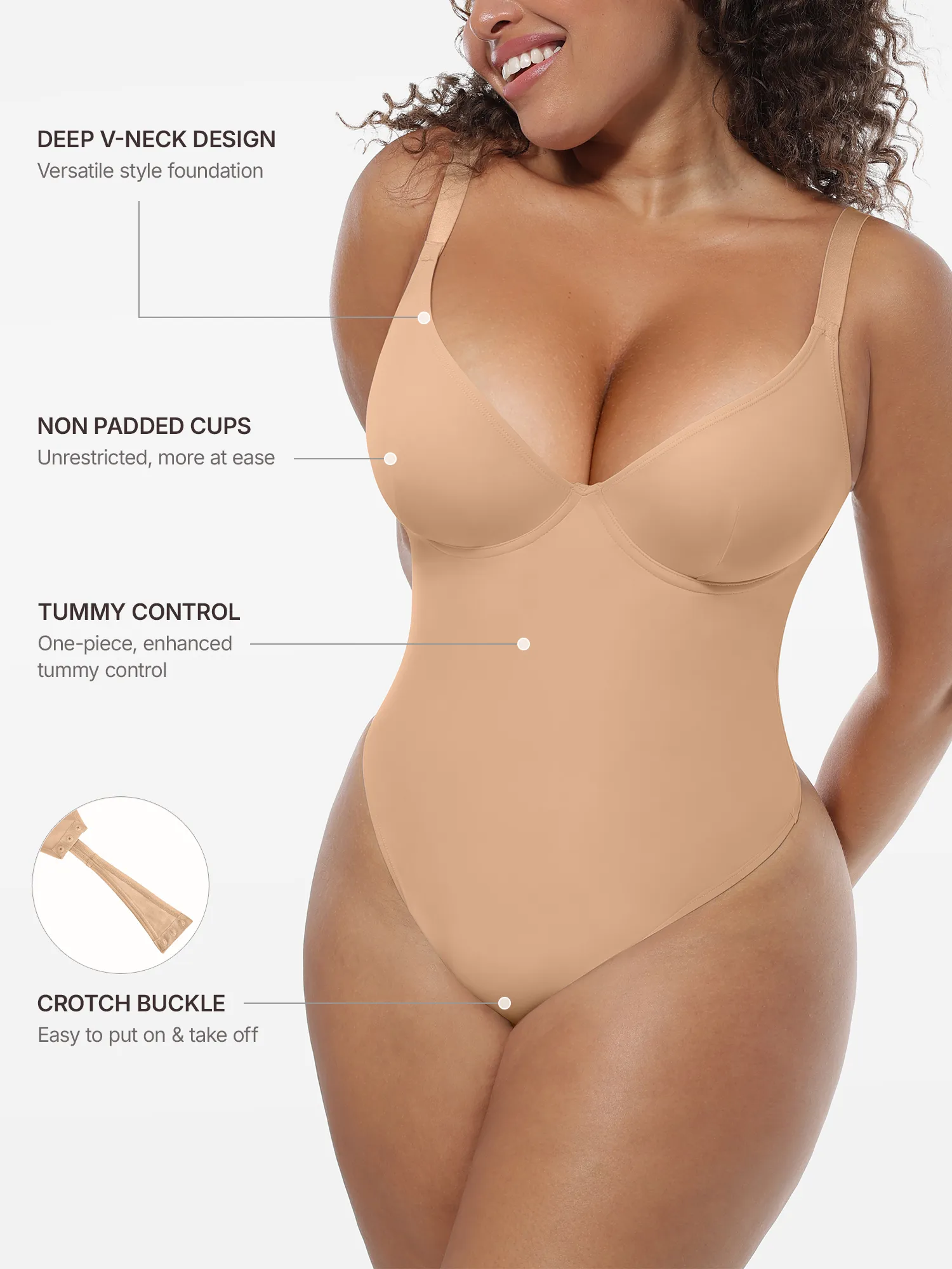Feelingirl Deep V-Neck Shapewear Bodysuit - Image 58
