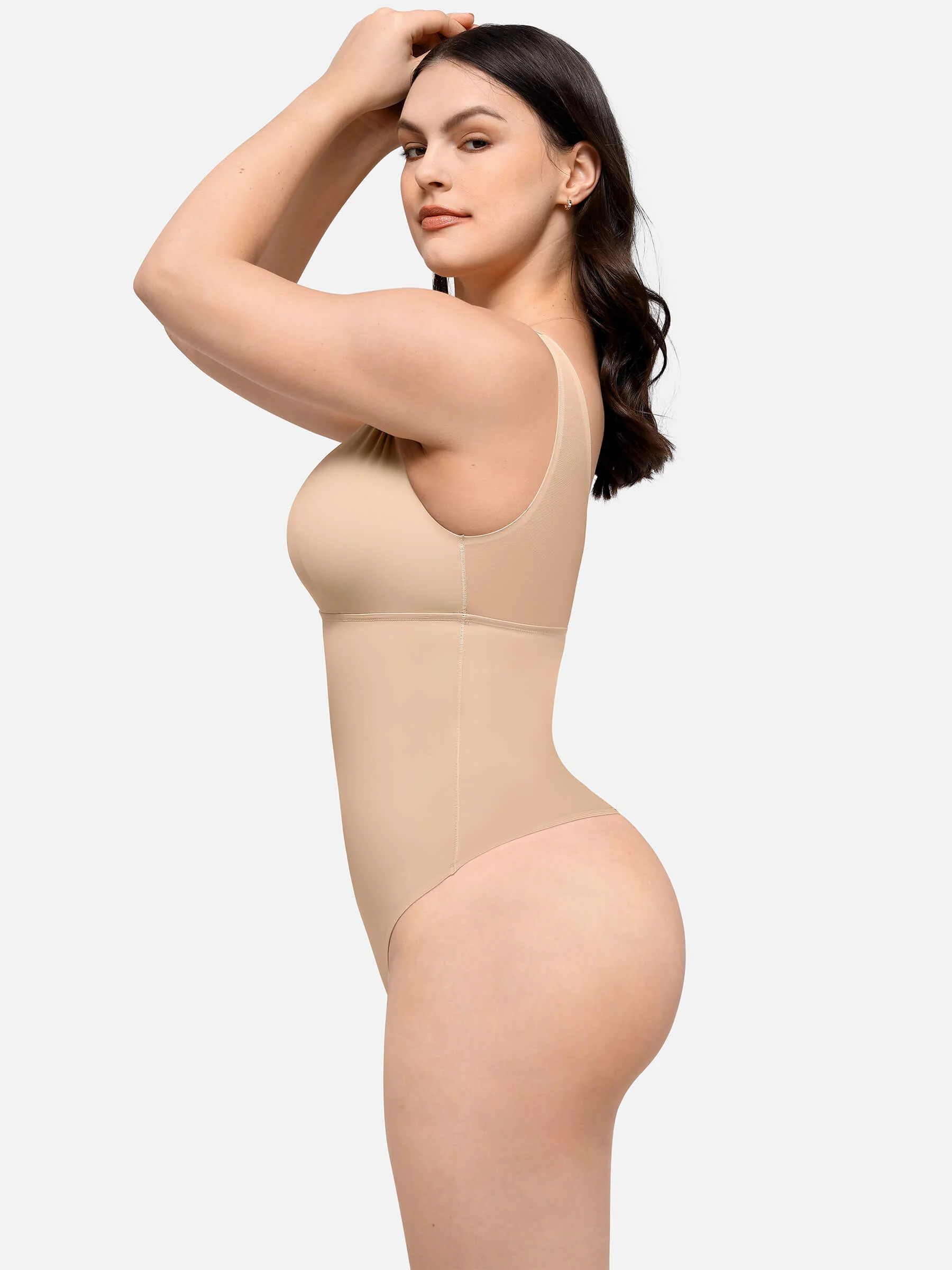 Feelingirl Deep V-Neck Tank Seamless Smoothing Bodysuit - Image 3
