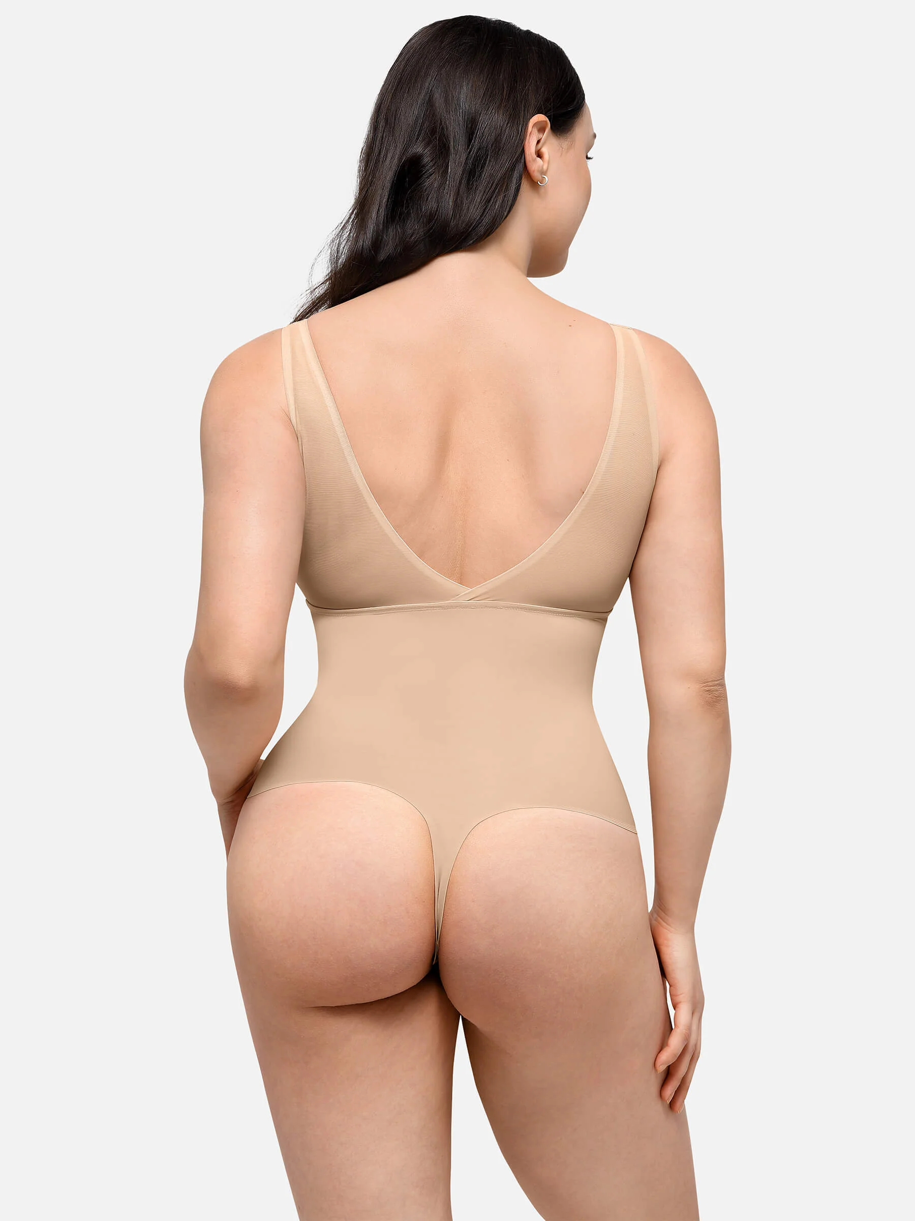 Feelingirl Deep V-Neck Tank Seamless Smoothing Bodysuit - Image 4