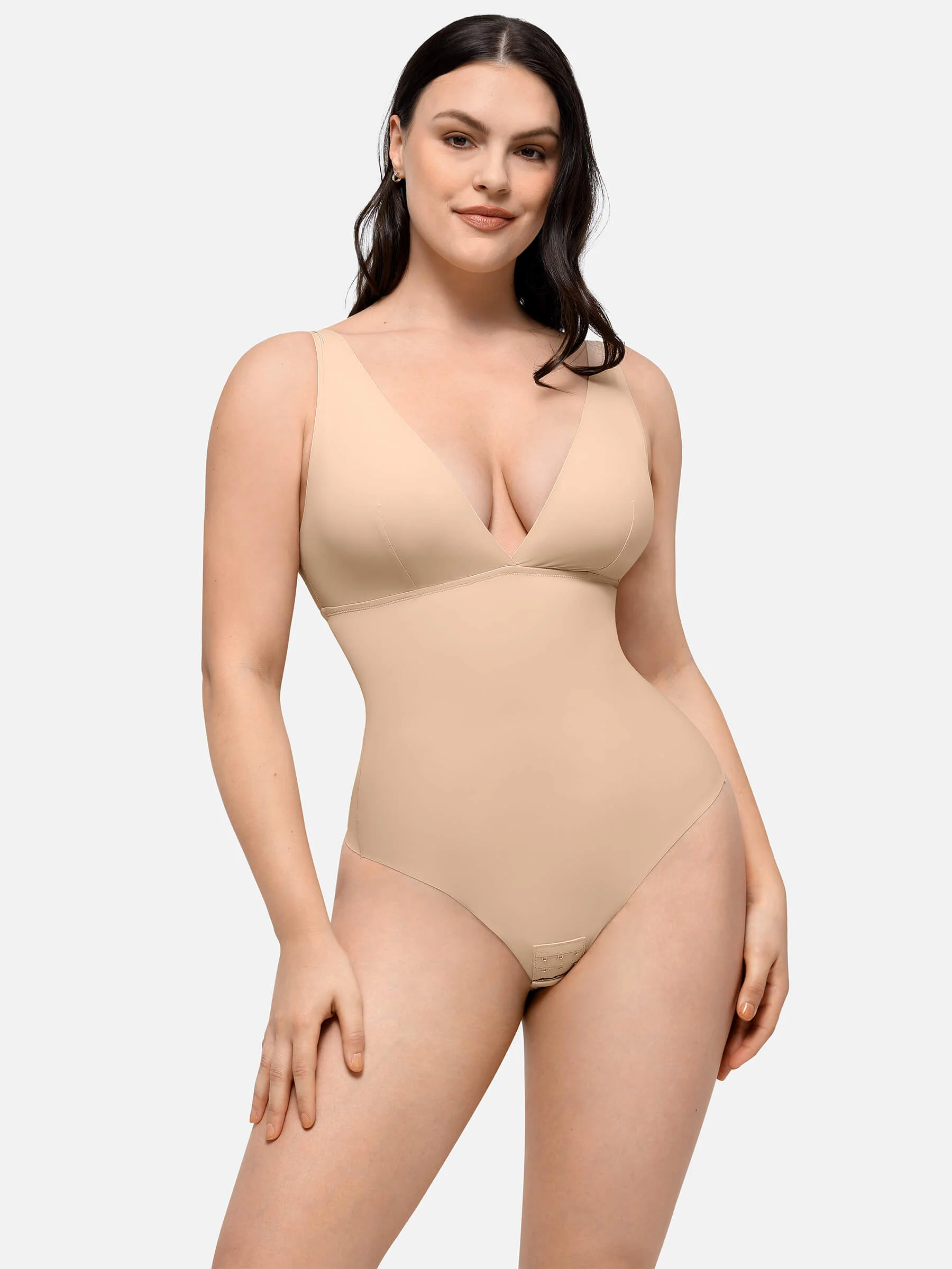 Feelingirl Deep V-Neck Tank Seamless Smoothing Bodysuit - Image 5