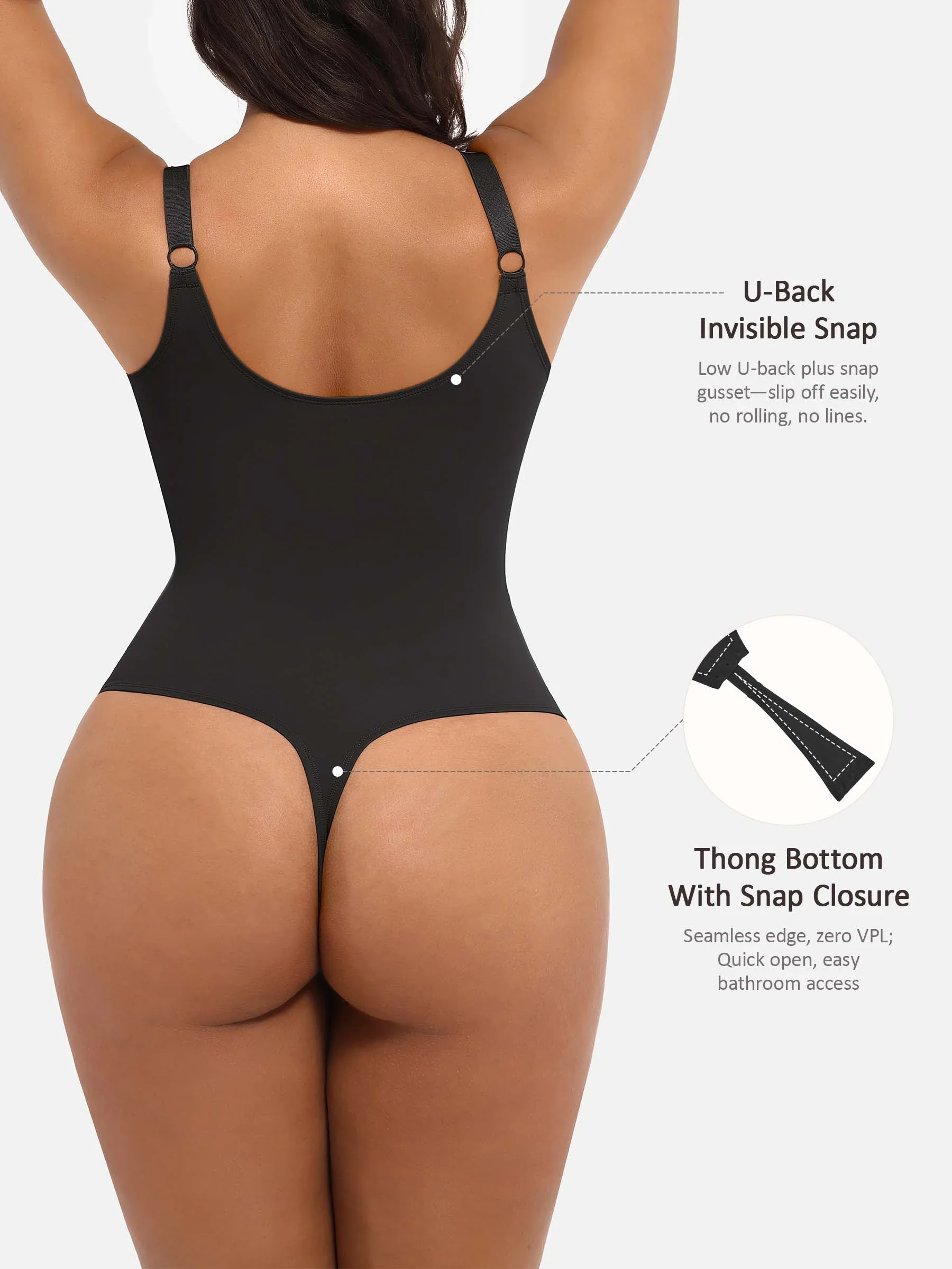 Feelingirl Deep V Neck Tummy Control Shapewear Bodysuit - Image 14