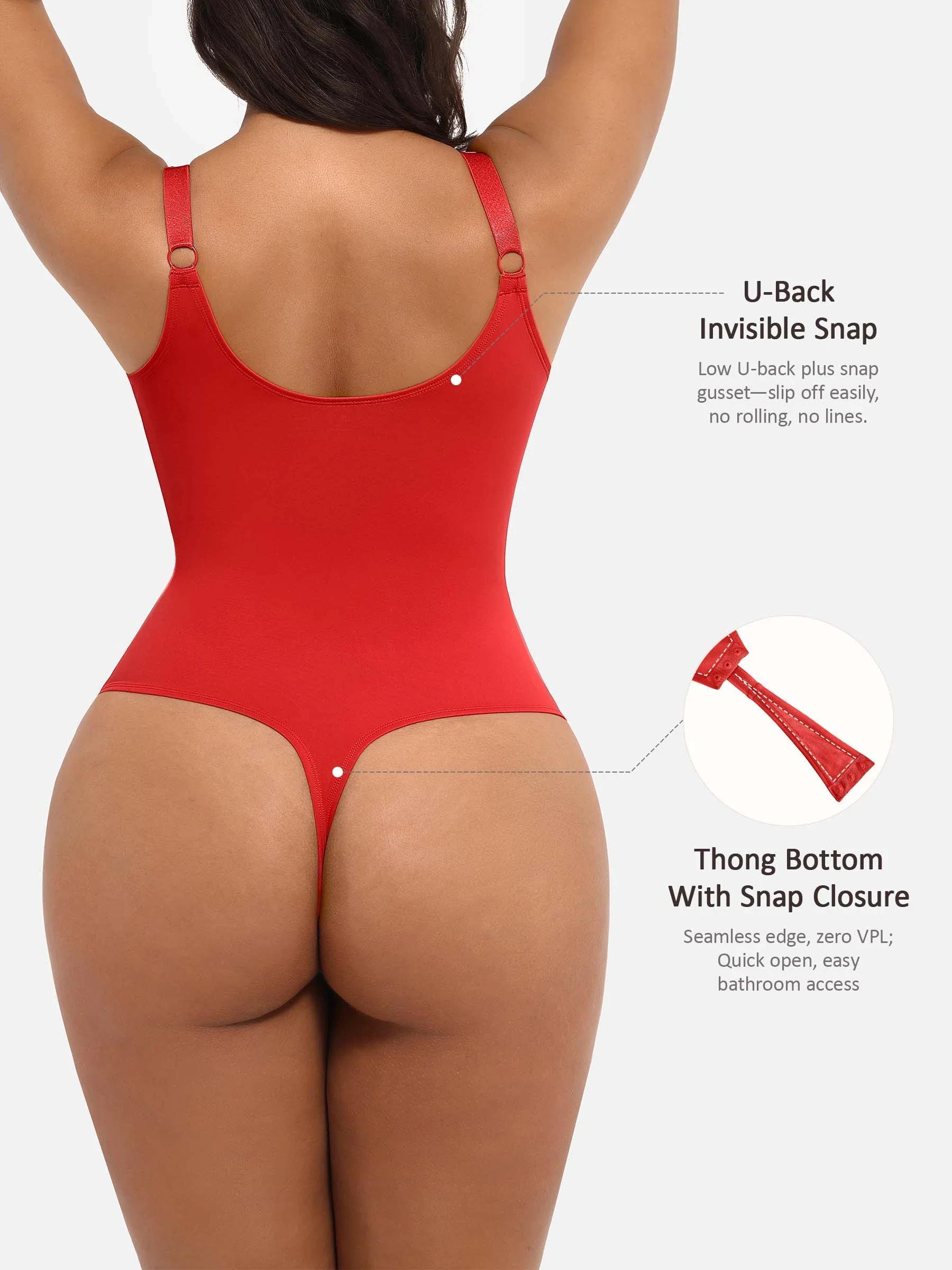 Feelingirl Deep V Neck Tummy Control Shapewear Bodysuit - Image 7
