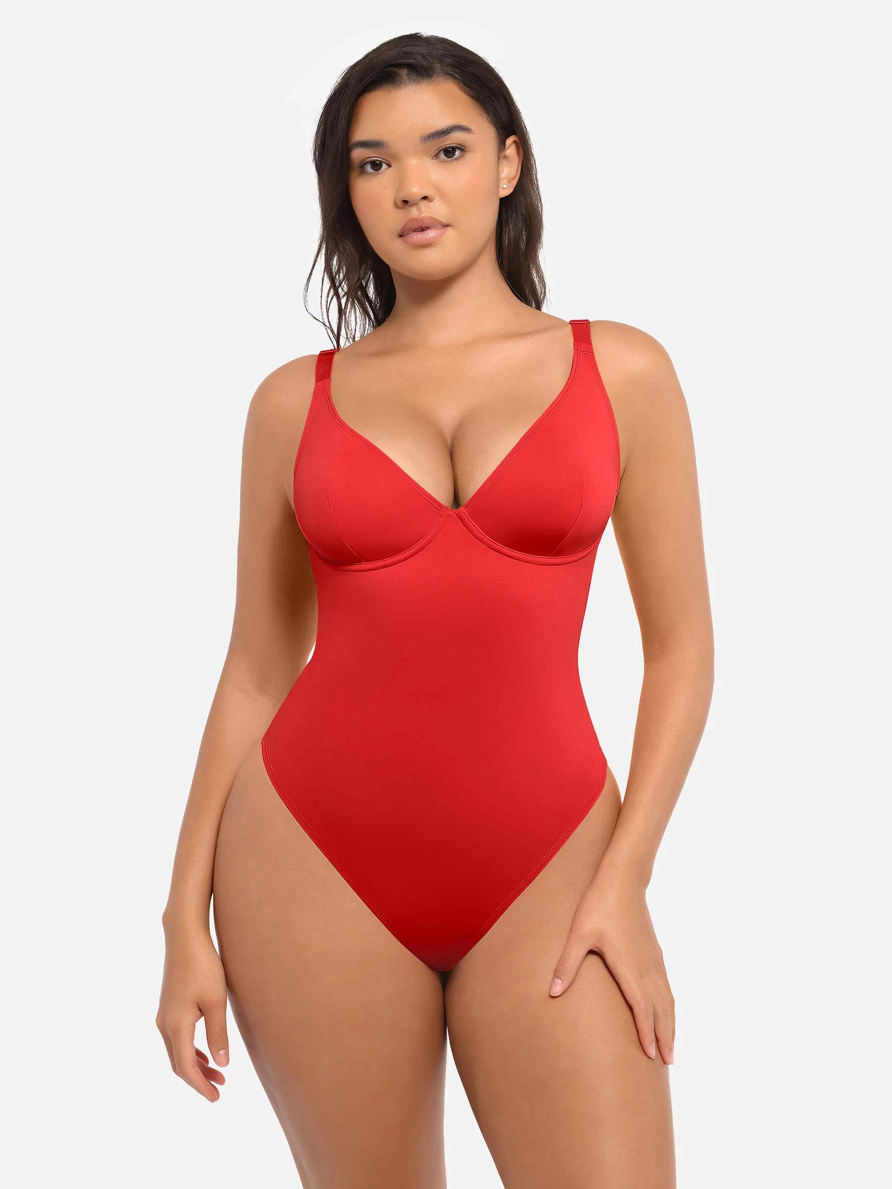 Feelingirl Deep V Neck Tummy Control Shapewear Bodysuit - Image 5