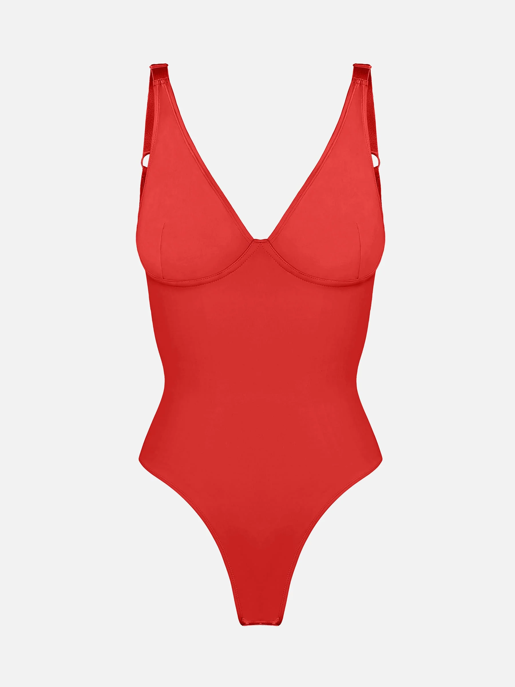 Feelingirl V Neck Tummy Control Shaping Bodysuit - Image 50