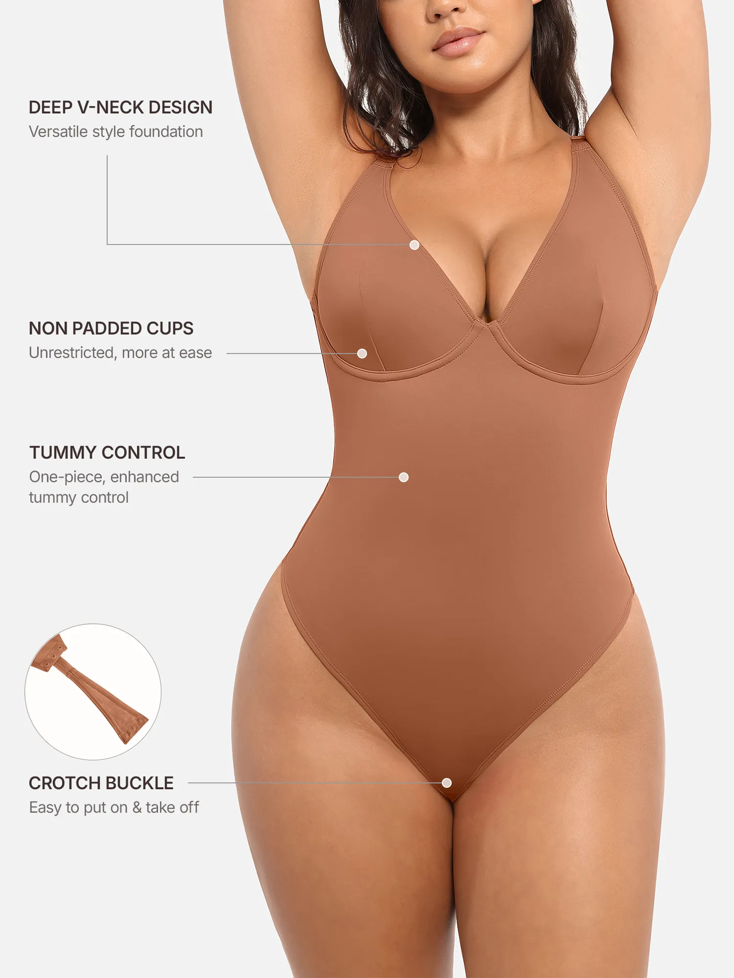 Feelingirl Deep V Neck Tummy Control Shapewear Bodysuit [BOGO] - Image 18