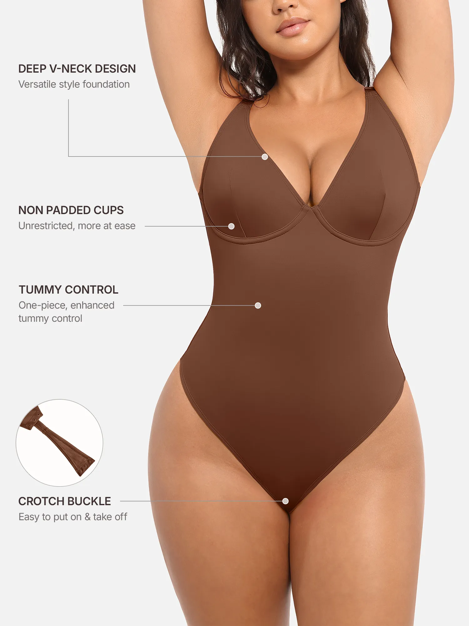 Feelingirl Deep V Neck Tummy Control Shapewear Bodysuit [BOGO] - Image 26