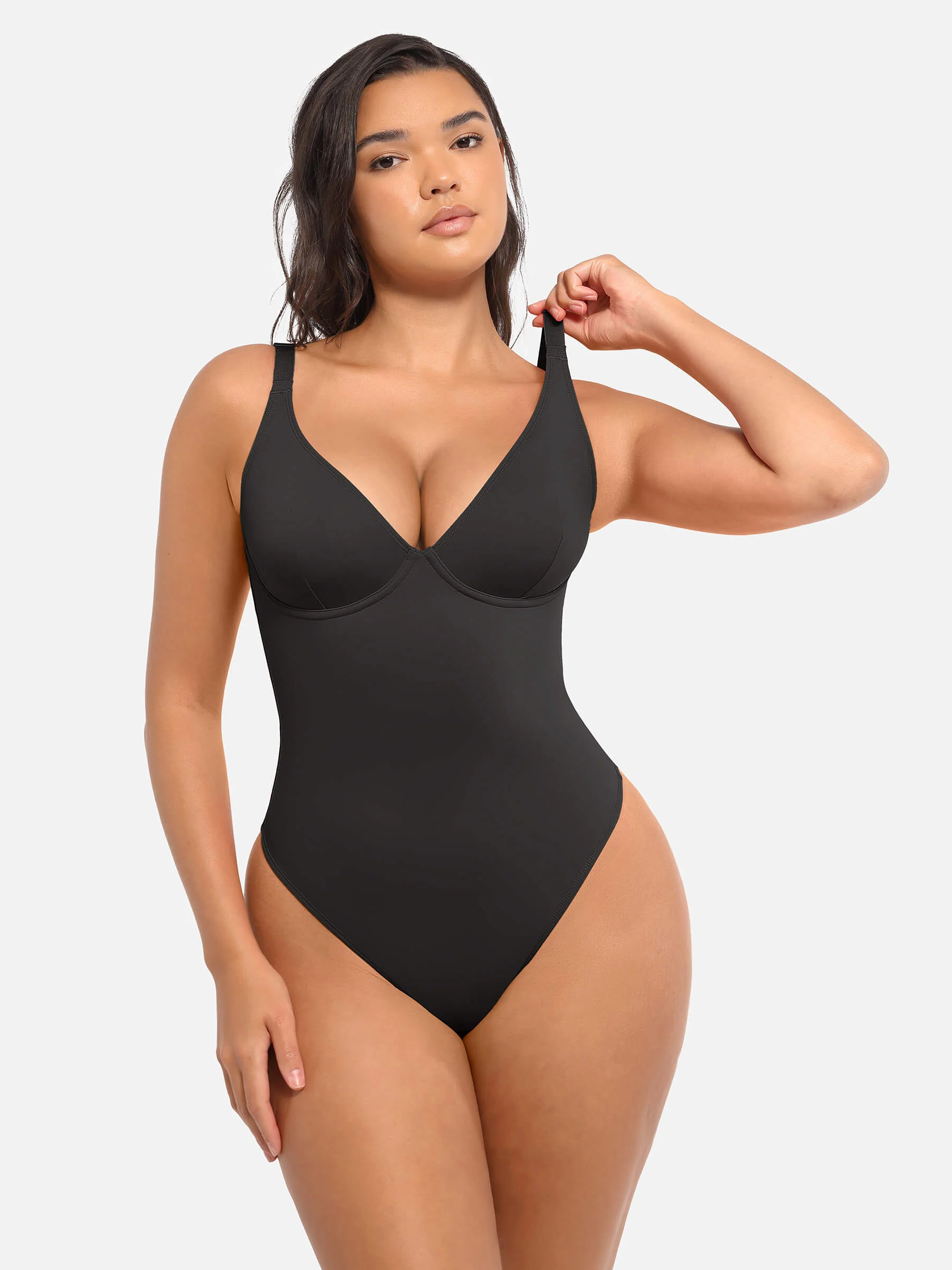 Feelingirl V Neck Tummy Control Bodysuit - Image 4