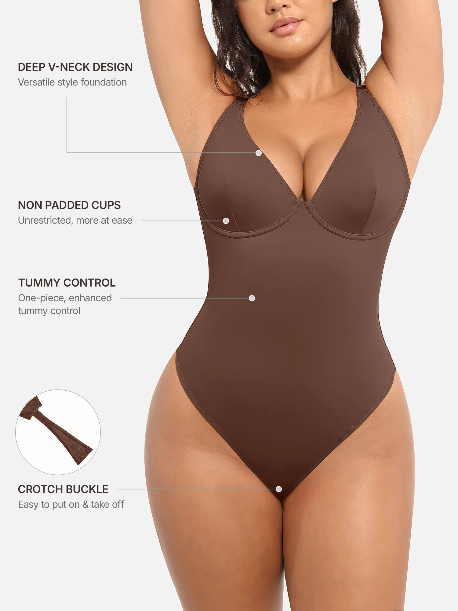 Feelingirl Deep V Neck Tummy Control Shapewear Bodysuit [BOGO] - Image 40