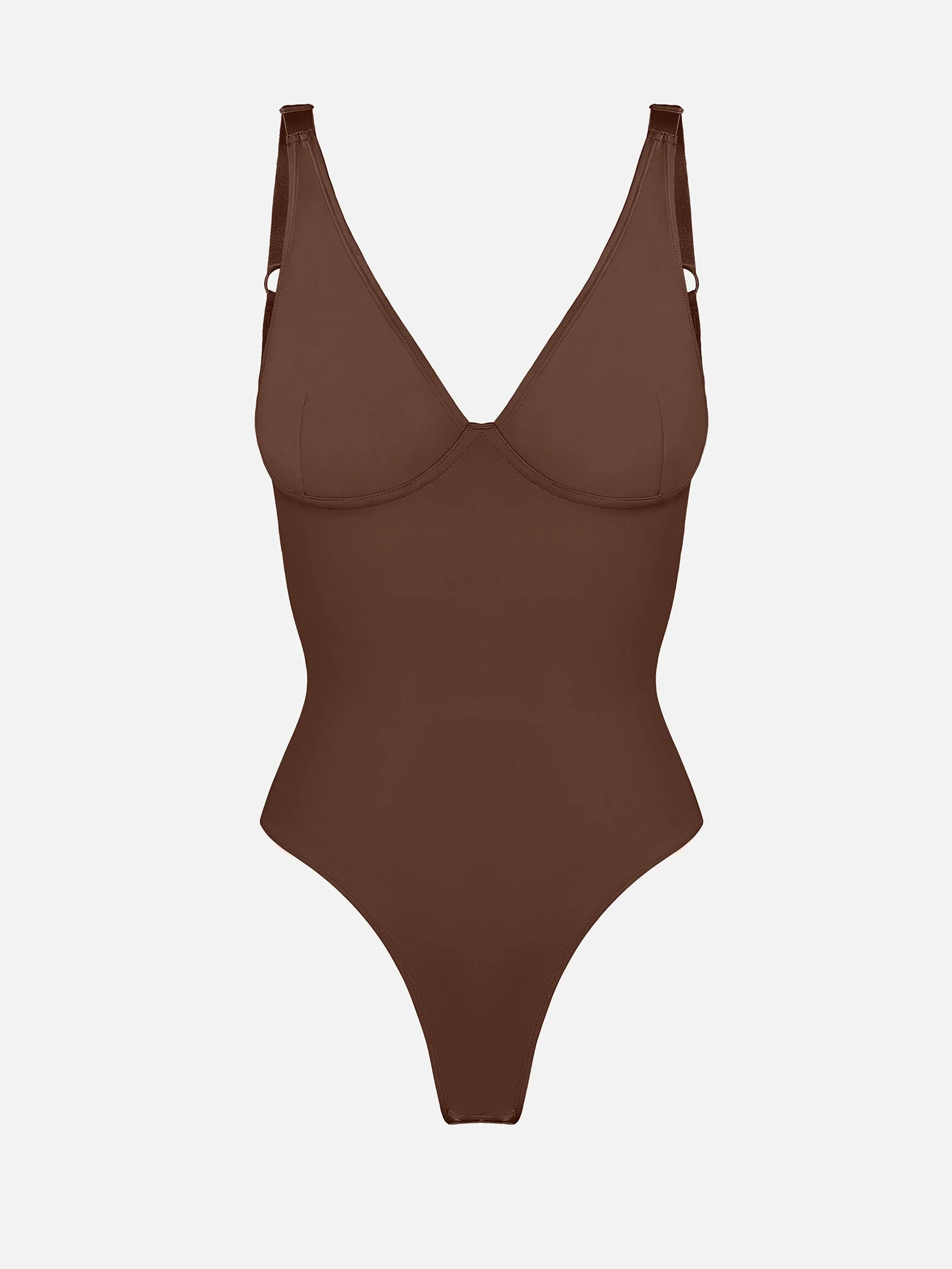 Feelingirl V Neck Tummy Control Shaping Bodysuit - Image 80