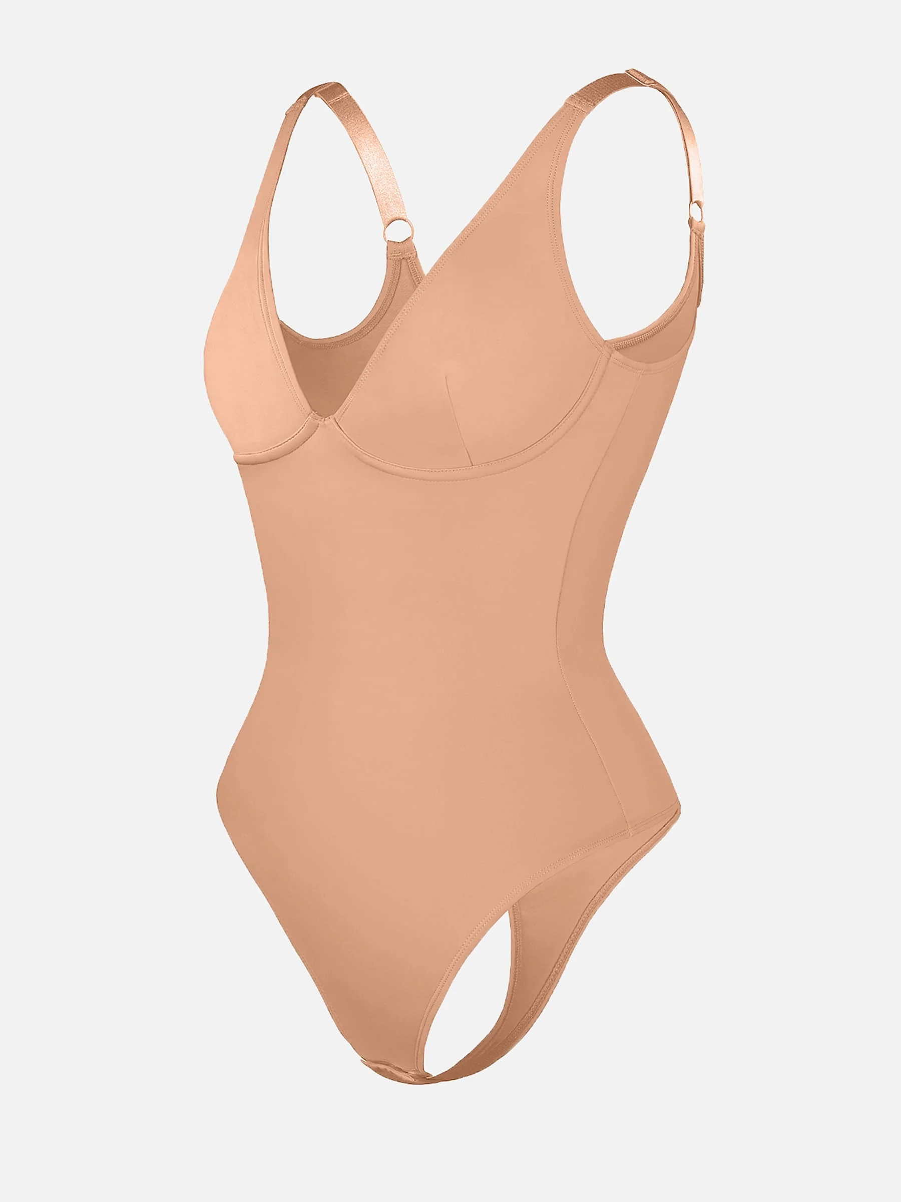 Feelingirl V Neck Tummy Control Shaping Bodysuit - Image 38