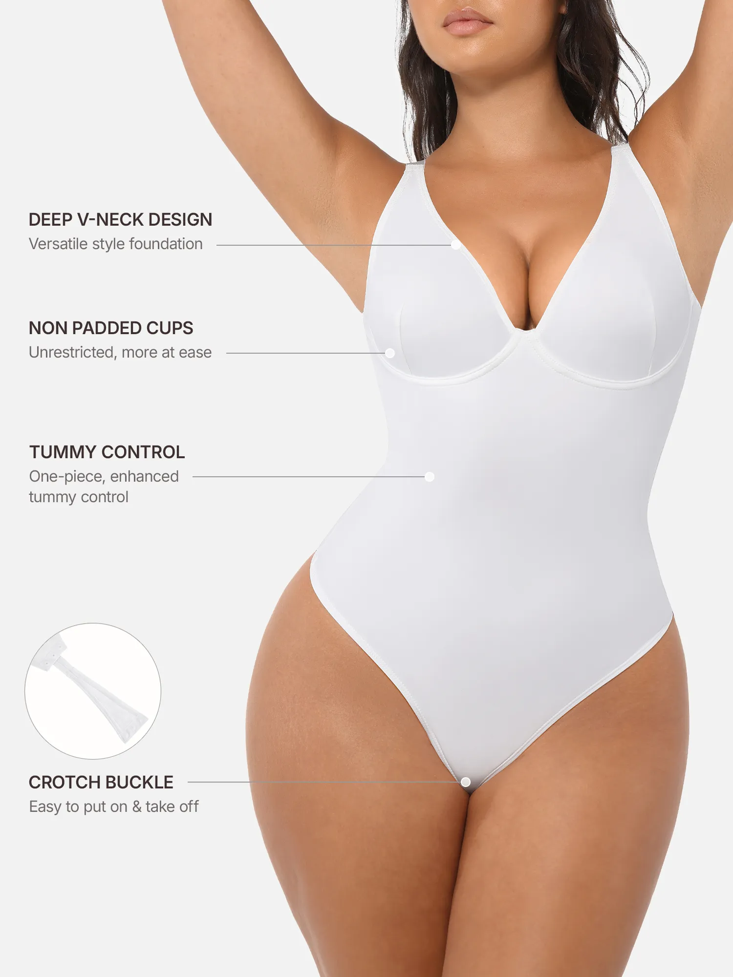 Feelingirl Deep V Neck Tummy Control Shapewear Bodysuit [BOGO] - Image 83