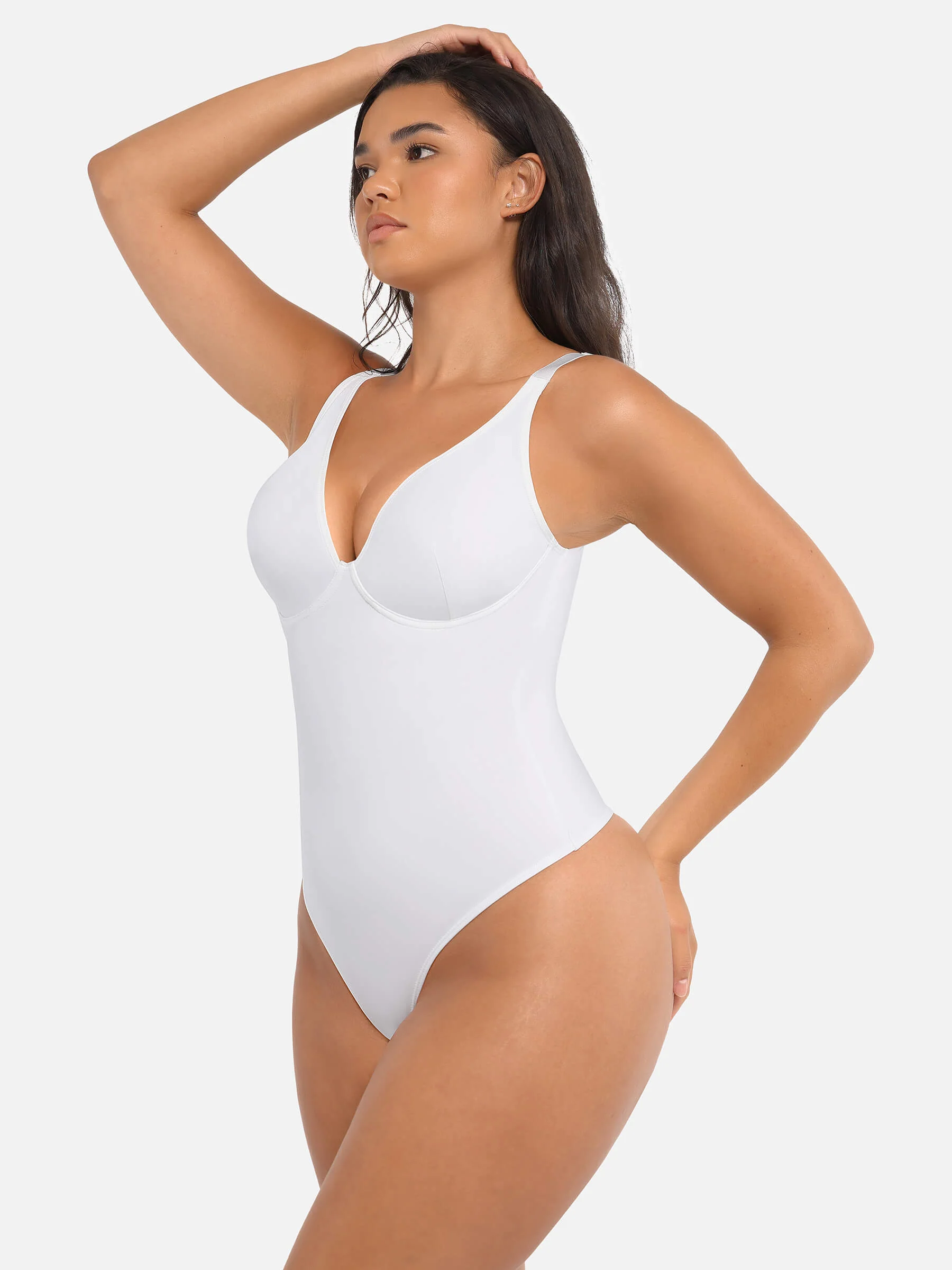 Feelingirl V Neck Tummy Control Bodysuit - Image 87