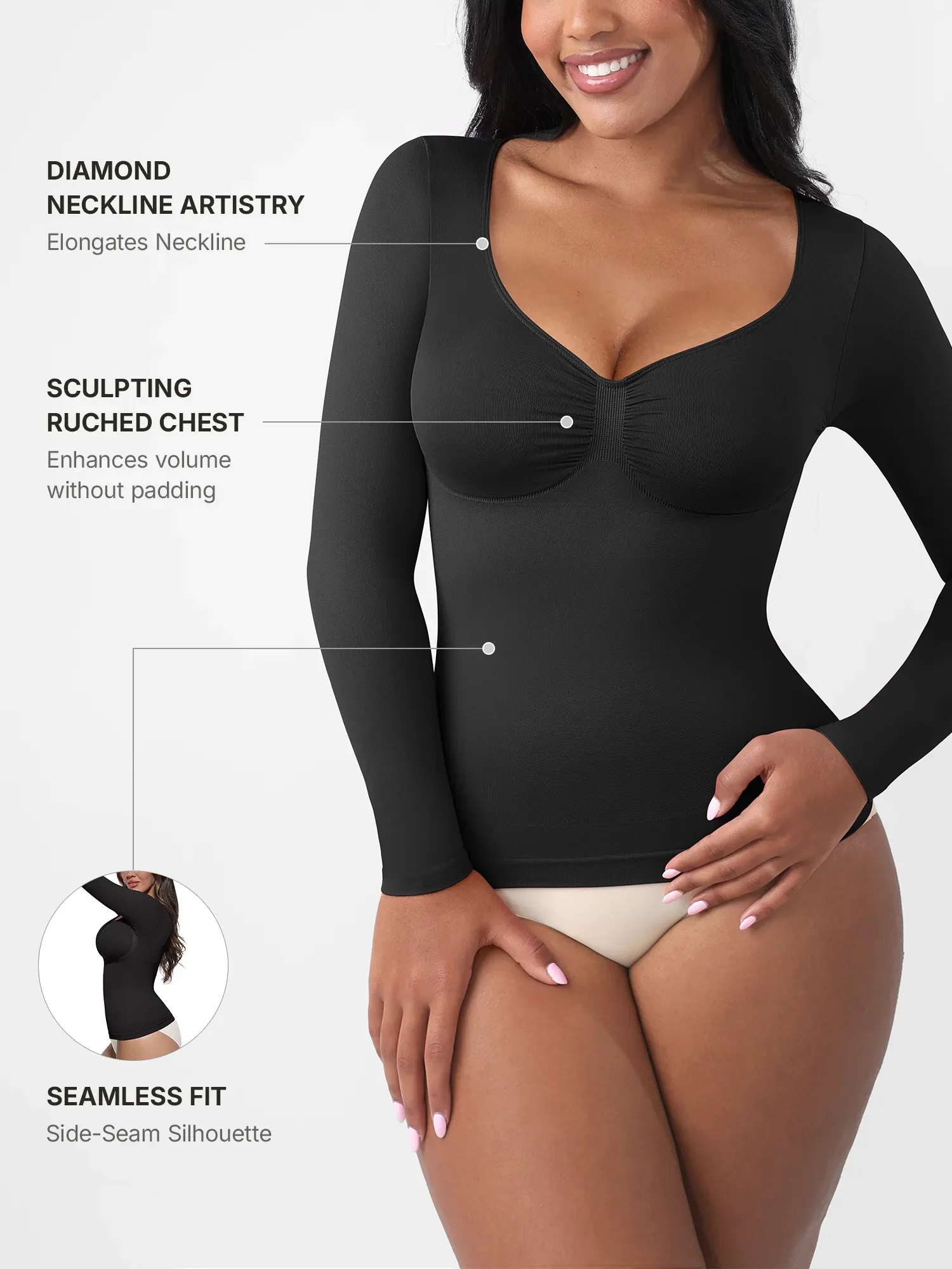 Feelingirl Everyday Seamless Long Sleeve Shaper - Image 10