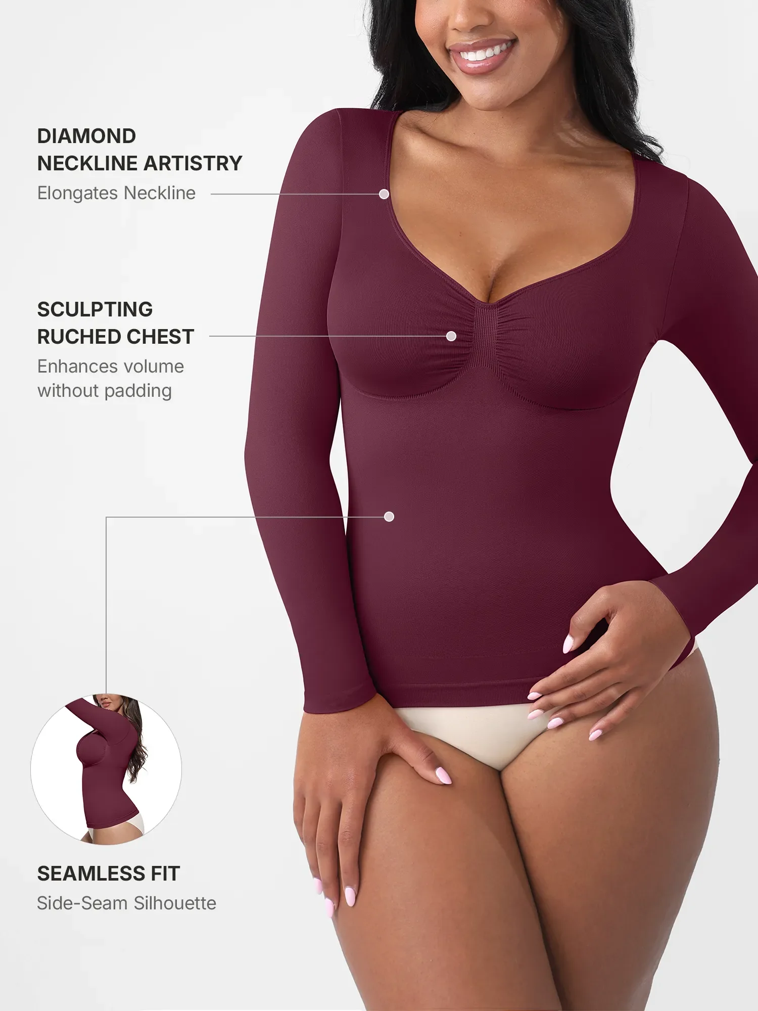 Feelingirl Everyday Seamless Long Sleeve Shaper - Image 34