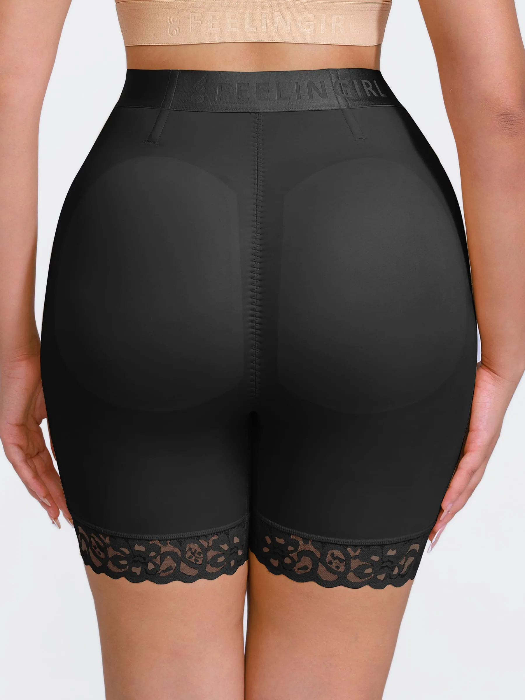 Feelingirl Front-Zip Mid-Waist Shapewear Shorts - Image 10